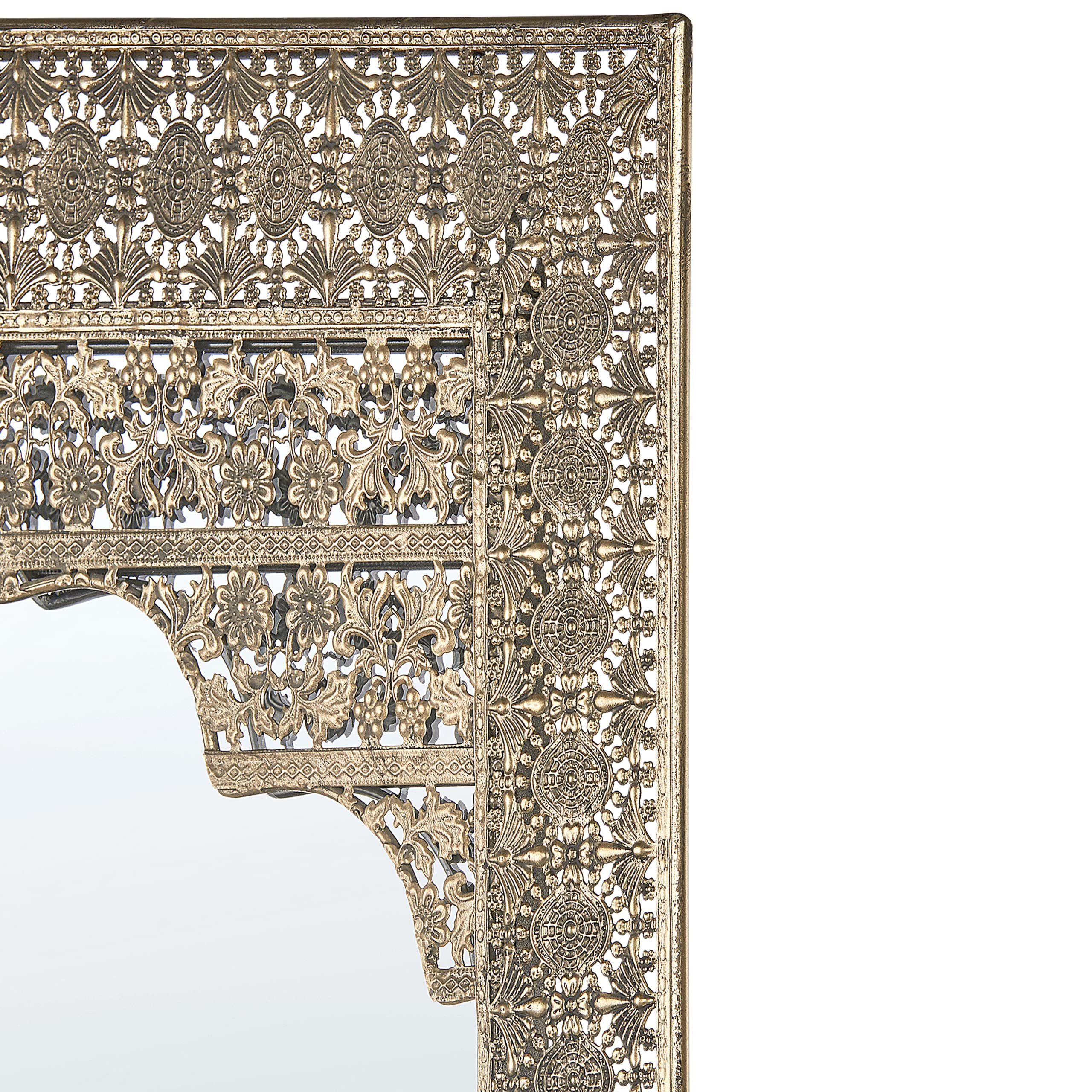 Beliani Espejo de Pared Dorado 60 x 91 cm Rectangular diseño marroquí Pali