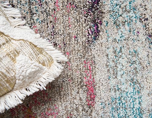 Miniatura 8 de Tapete abstracto Unique Loom, colección Estrella, moderno, multiárea, Polipropileno, Beige