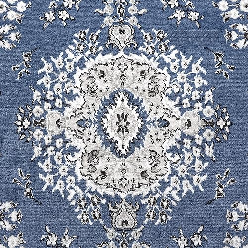 Miniatura 7 de Home Dynamix Premium Sakarya - Tapete tradicional con borde y medallón, azul medianoche, tapete rectangular de 21 pulgadas x 35 pulgadas