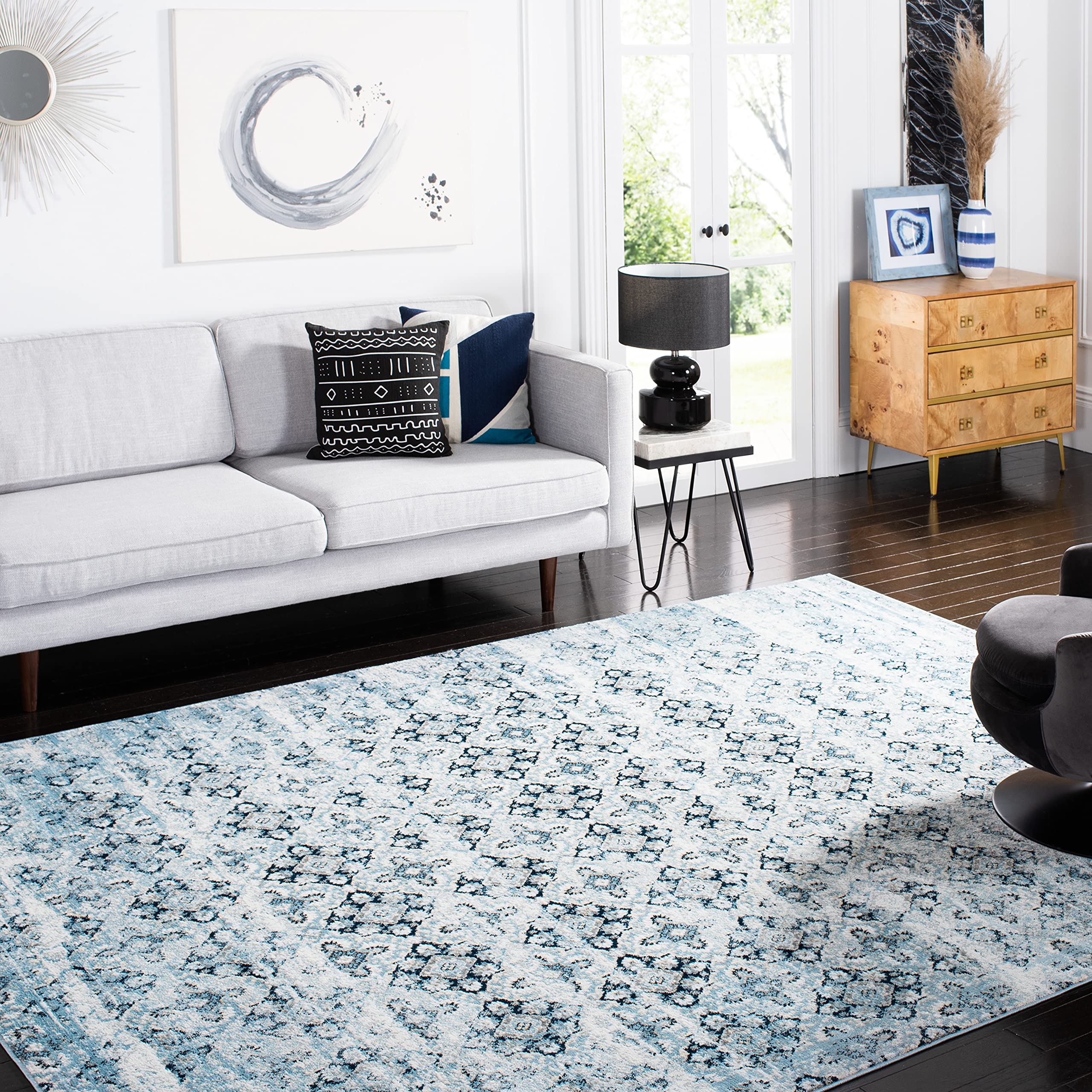 キッチンな SAFAVIEH Lagoon Collection 4'5"x 6'5"Ivory/Grey LGN 522 A Modern