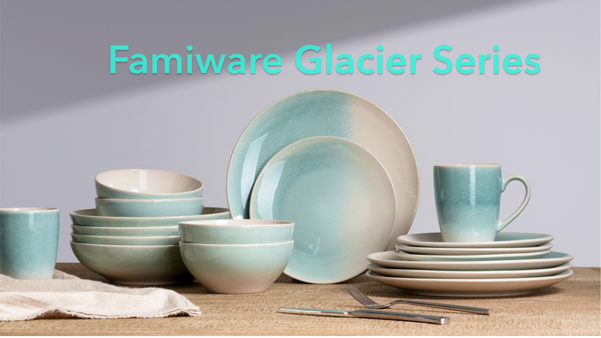 Amazon.com | Famiware Glacier Stoneware Dinnerware Sets, 12-Piece