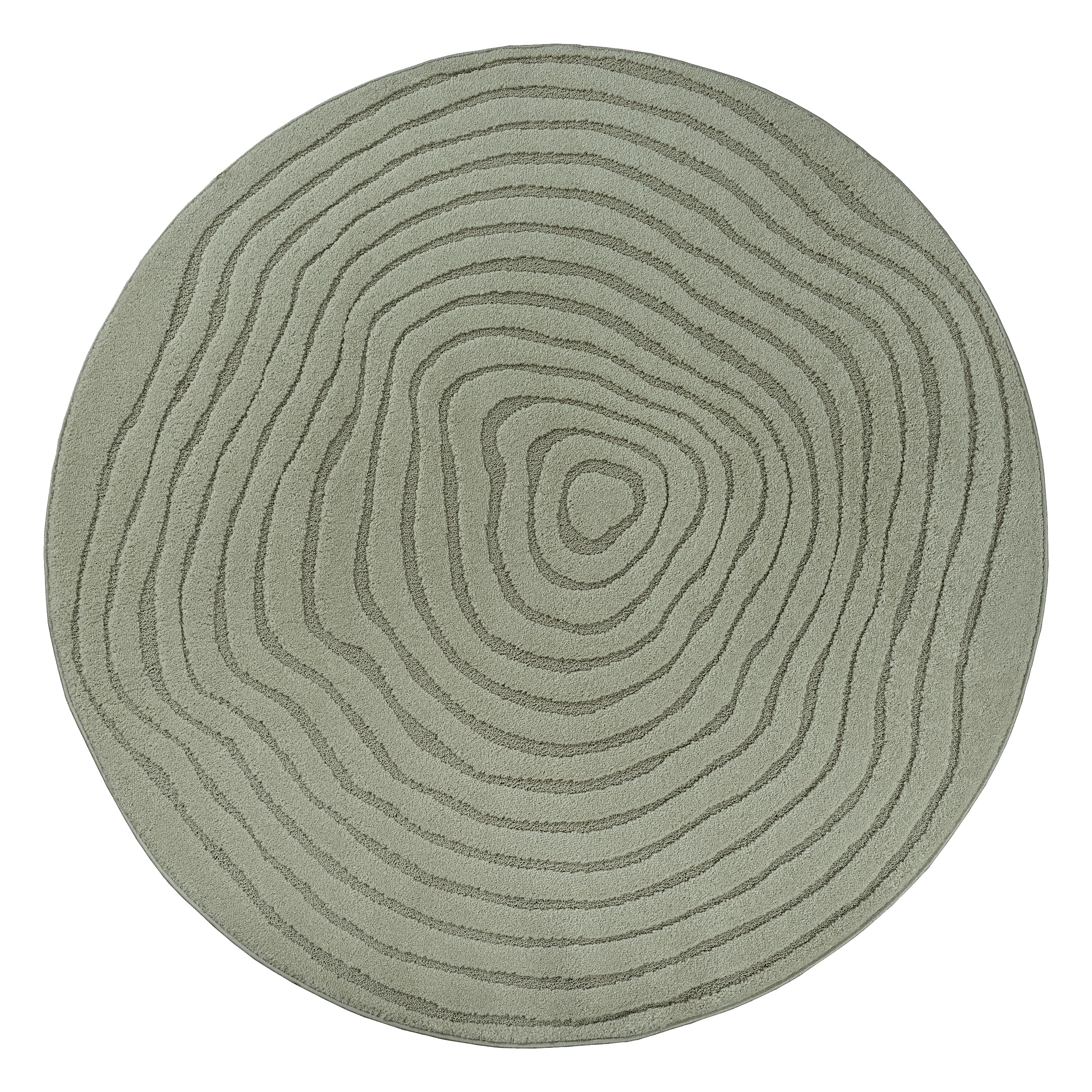 the carpet Everest - Moderner Kurzflor Teppich Hoch-Tief-Struktur, 3D-Effekt, weiche Oberfläche und hohe Flordichte, ideal für Wohnzimmer & Schlafzimmer, Grün, 160 cm Rund