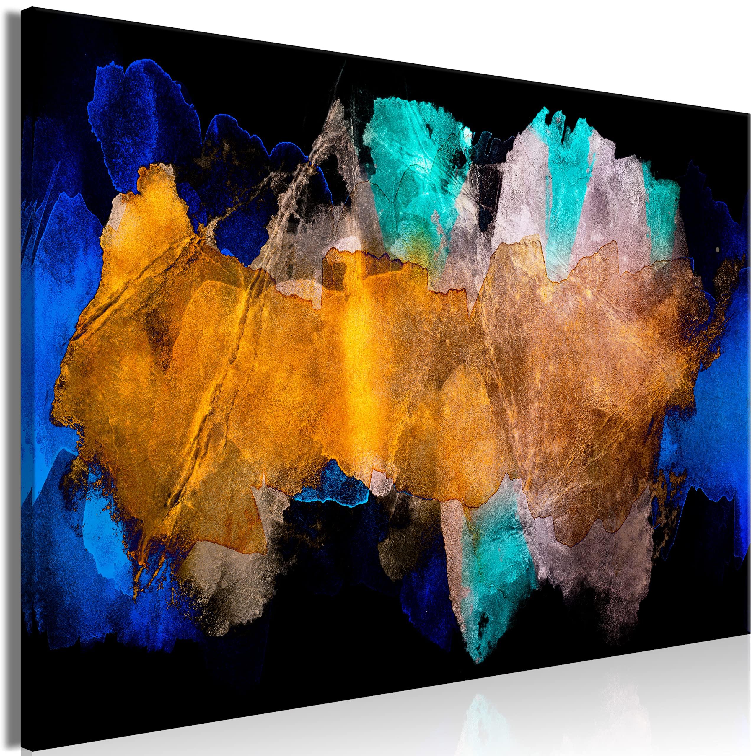 artgeist Acoustic Canvas Wall Art Print Abstract 35x24 in - 1pcs Picture with Acoustic Foam Sound Print Artwork Room Acoustics Soundproofing Colorful Like Painted Paint Stains a-A-10301-b-a