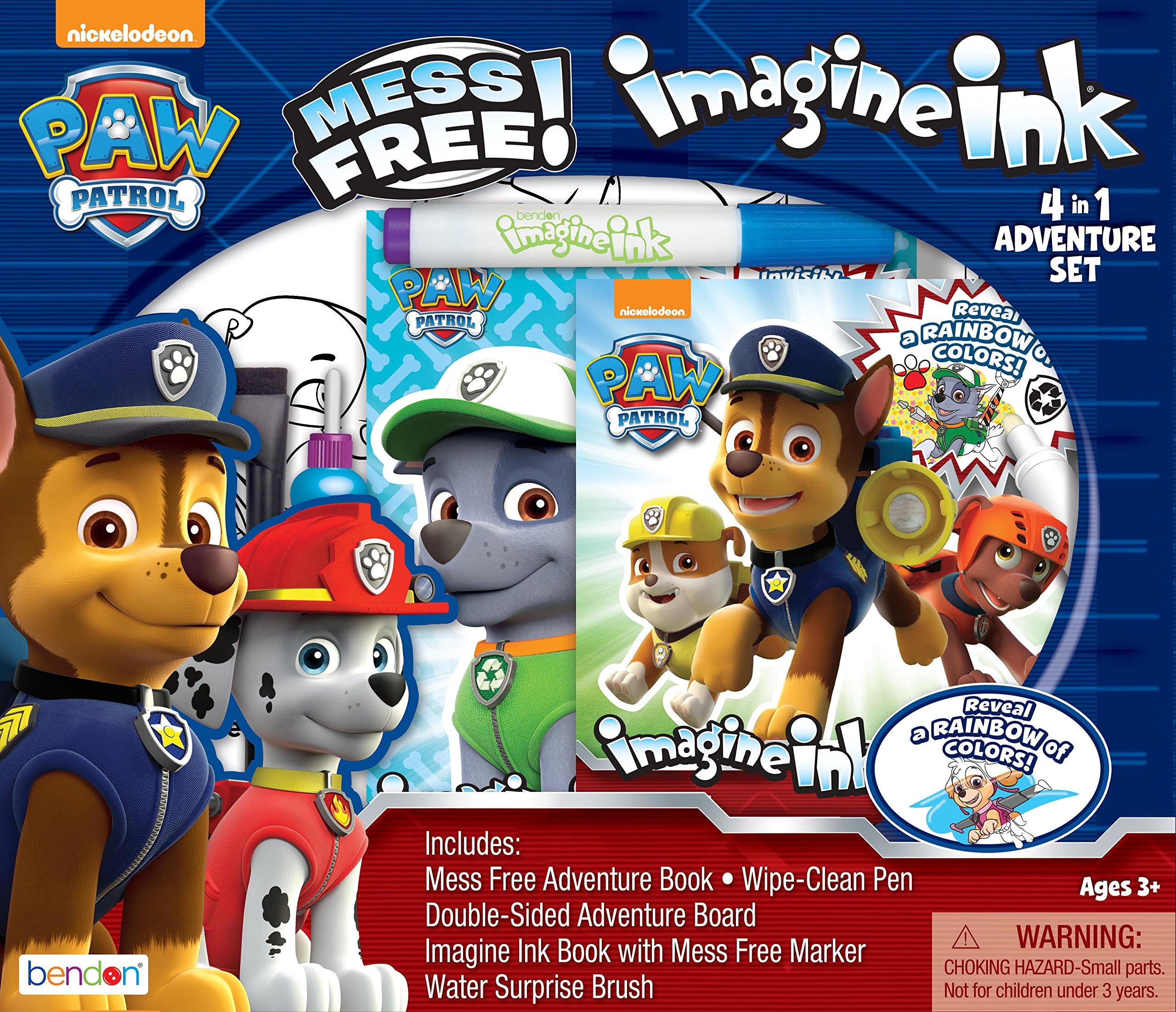 Nickelodeon PAW Patrol Imagine Ink 4-in-1 Coloring Book Activity Set with 2 Imagine Ink Activity Books, 2 Mess Free Utensils, a Water Surprise Board, & a Write & Wipe Board with Marker Bendon 41849