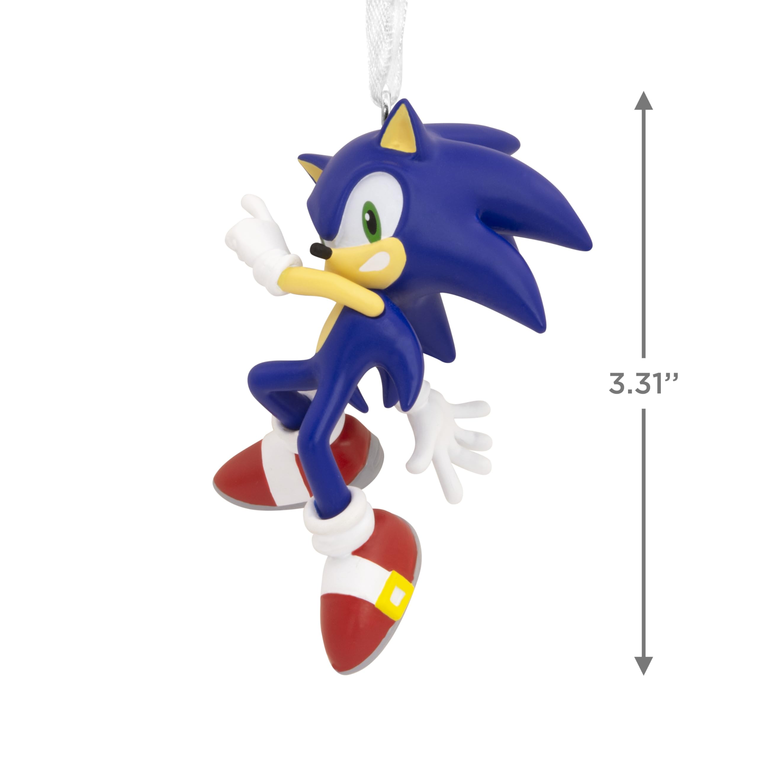 Hallmark Sonic the Hedgehog Hanging Ornament, Retro Gaming Tree Decoration, Resin, Gifts for Christmas, Blue, 8.3cm by 5.1cm by 4.4cm - Image 3