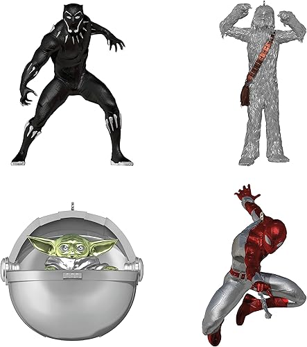 Hallmark Adorno navideño de recuerdo 2023, Disney 100 años de Wonder Star Wars y Marvel Heroes, juego de 4, regalos para fanáticos de Star Wars, Hallmark Adorno navideño de recuerdo 2023, Disney 100 años de Wonder Star Wars y Marvel Heroes, juego de 4, regalos para fanáticos de Star Wars,