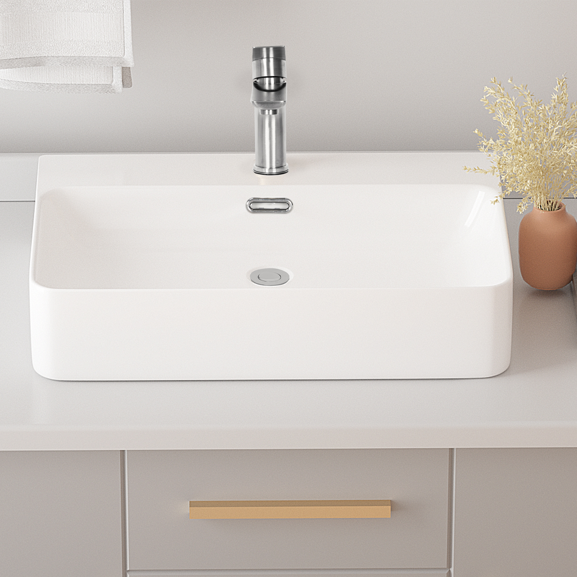 陶磁器  台の上の鉢 方形 ヨーロッパ式 洗面台 トイレ 陶磁器 台の鉢