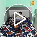 Twin Comforter Set for Boys-5 Pieces Sports Ball Games Glow in The Dark Twin Bedding Sets for Kids, Ultra Soft Bed in A Bag with Sheets