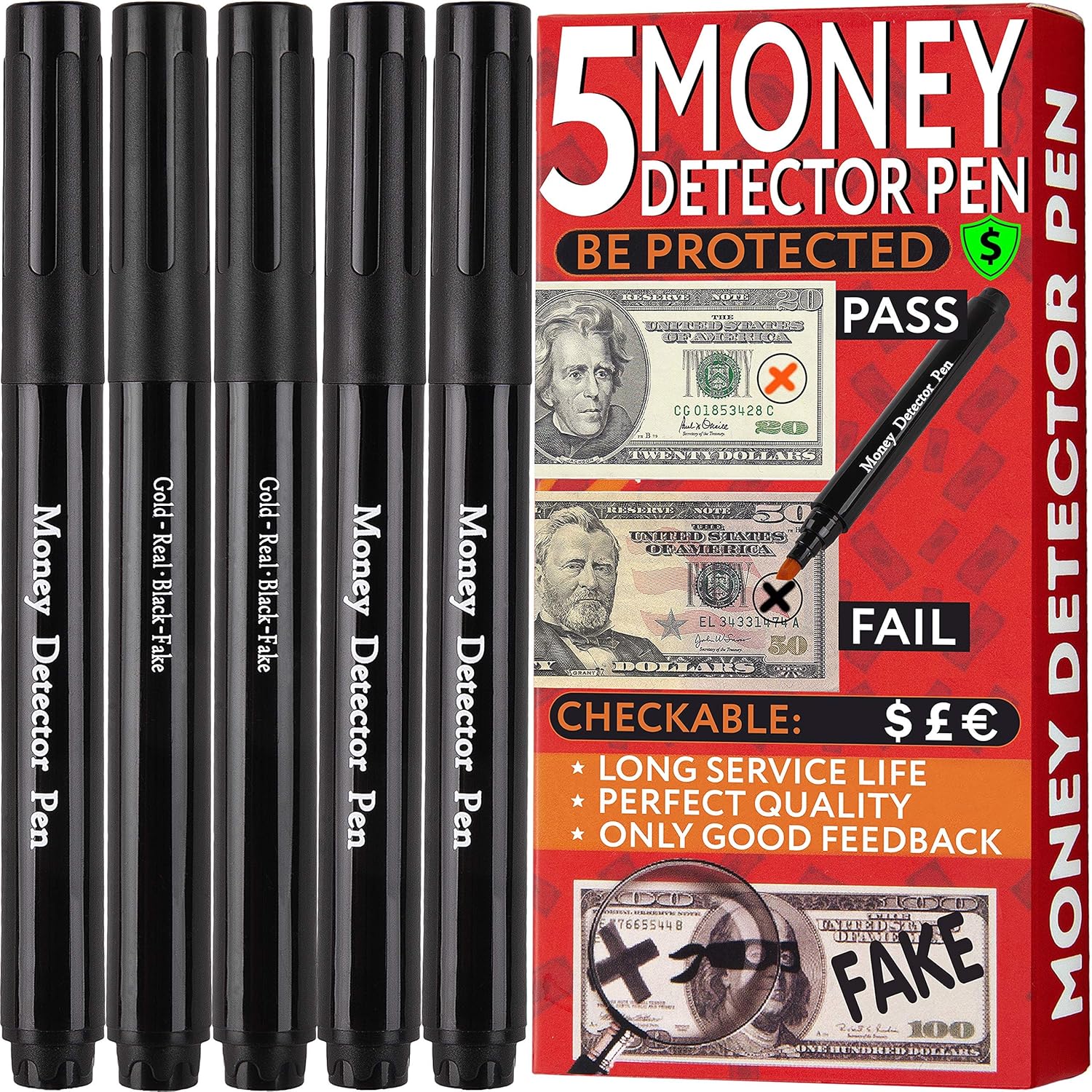 Fake Bills Markers Counterfeit Pens Pen Detector for False Currency