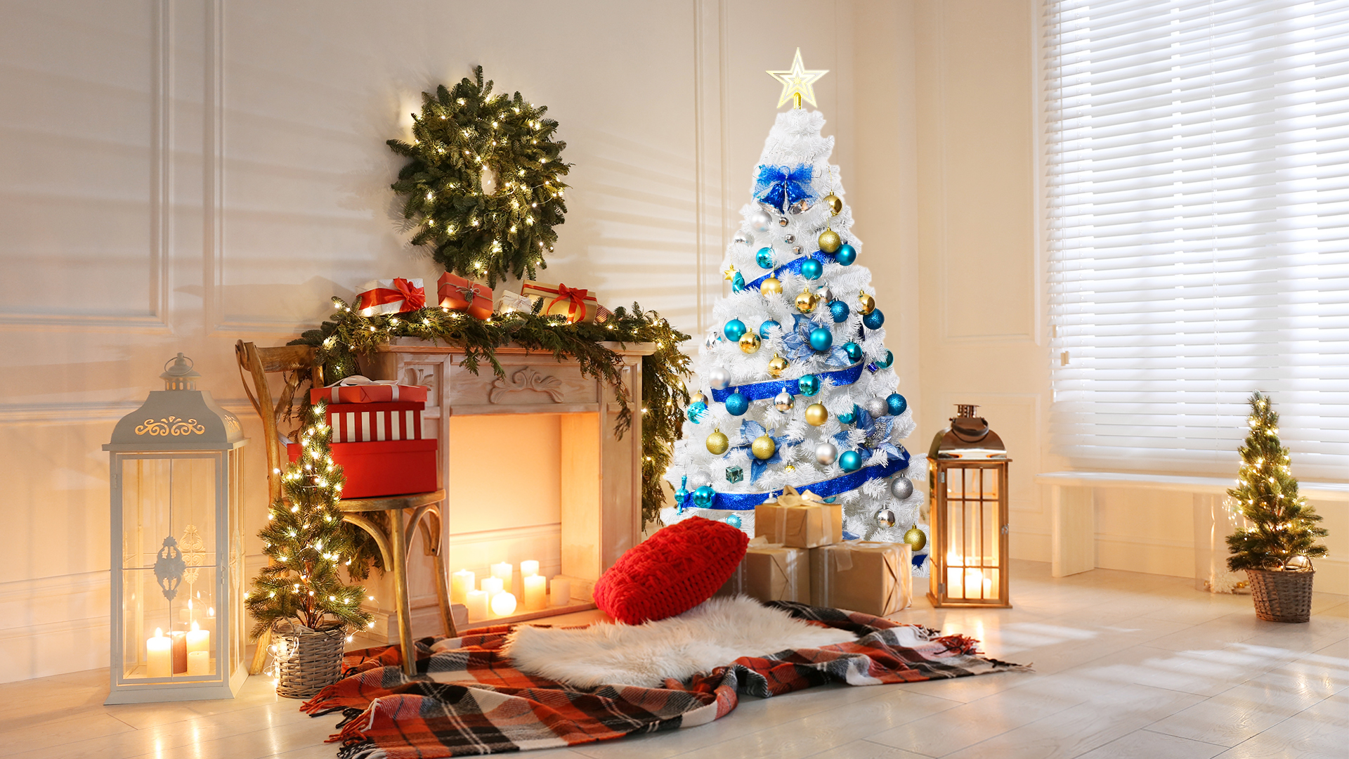 Amazon.com: 5FT White Artificial Christmas Tree Premium