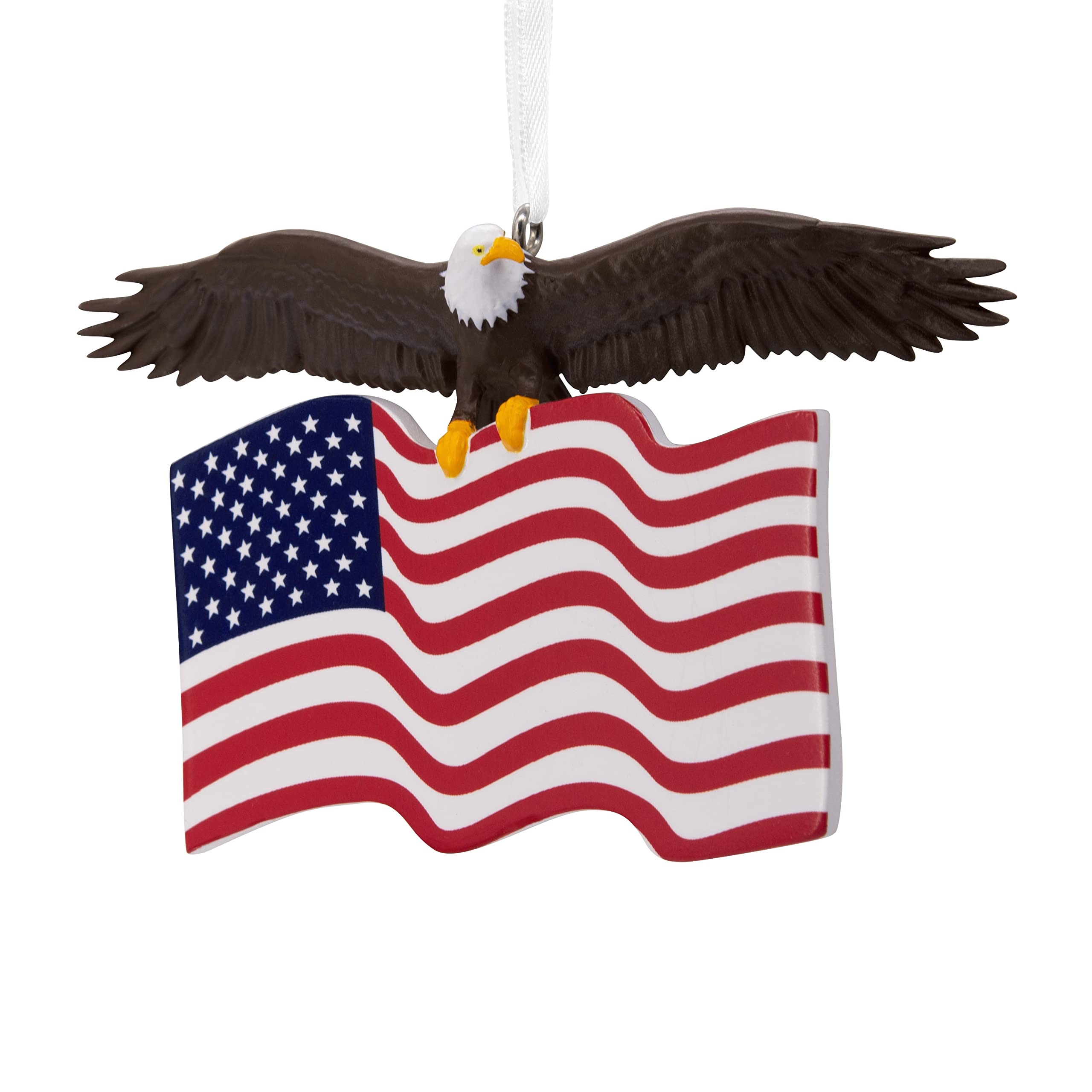 HallmarkBald Eagle with American Flag Christmas Ornament