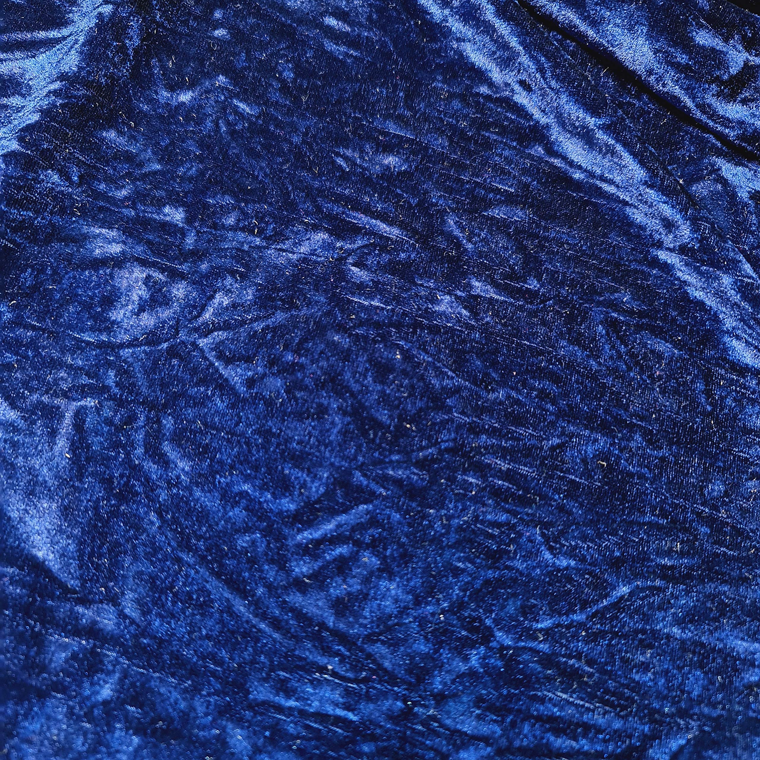 Textile Station Tessuto elasticizzato in velluto riccio di alta qualità, peso medio, larghezza 147,3 cm, disponibile in 26 colori (blu navy