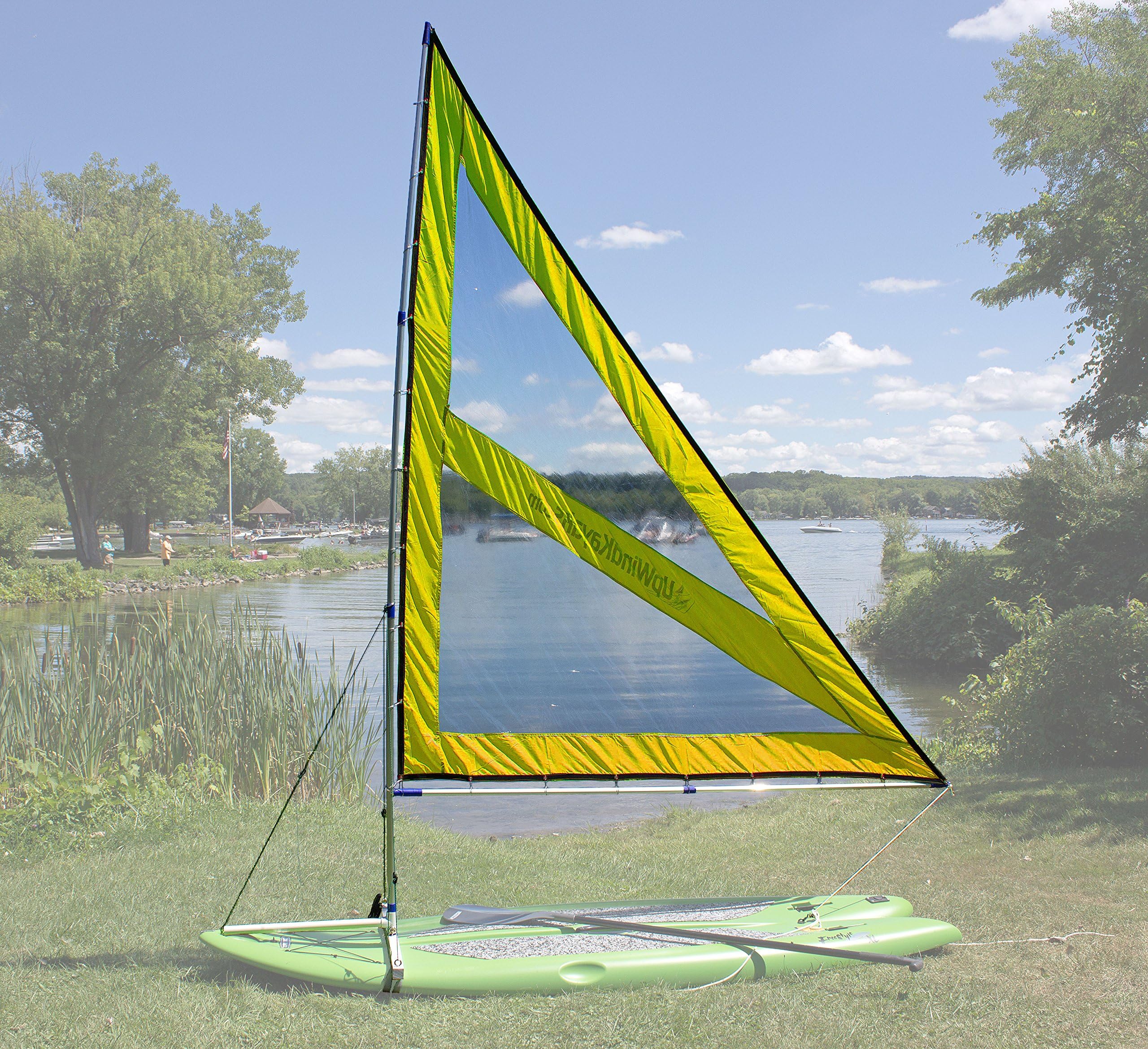 NEW! Spirit Large Paddle Board Sail Kit (Yellow) with Telescoping Mast and Boom - Compact, Portable, Easy to set up design!