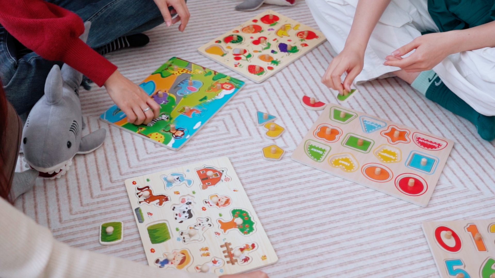 Amazon.com: 9 Pack Wooden Peg Puzzles for Toddlers with