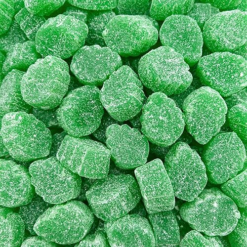 Hojas de menta verde | Bolsa de 2 libras | Caramelos de gelatina | Dulces suaves y refrescantes