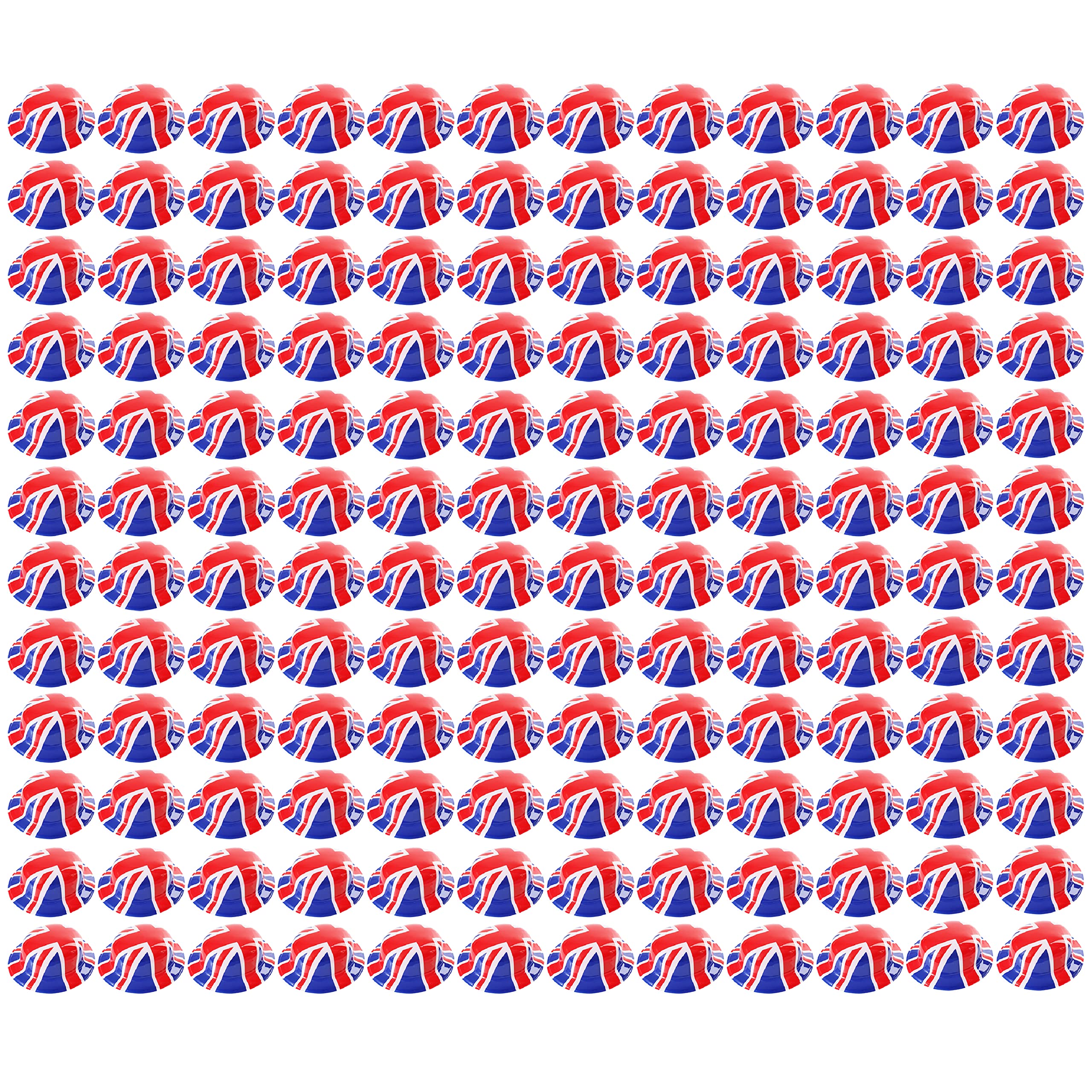 I LOVE FANCY DRESS Pack de 144 sombreros de bolos de plástico con bandera británica - Día del veterinario, coronación del rey, eventos de jubileo, celebraciones de Gran Bretaña