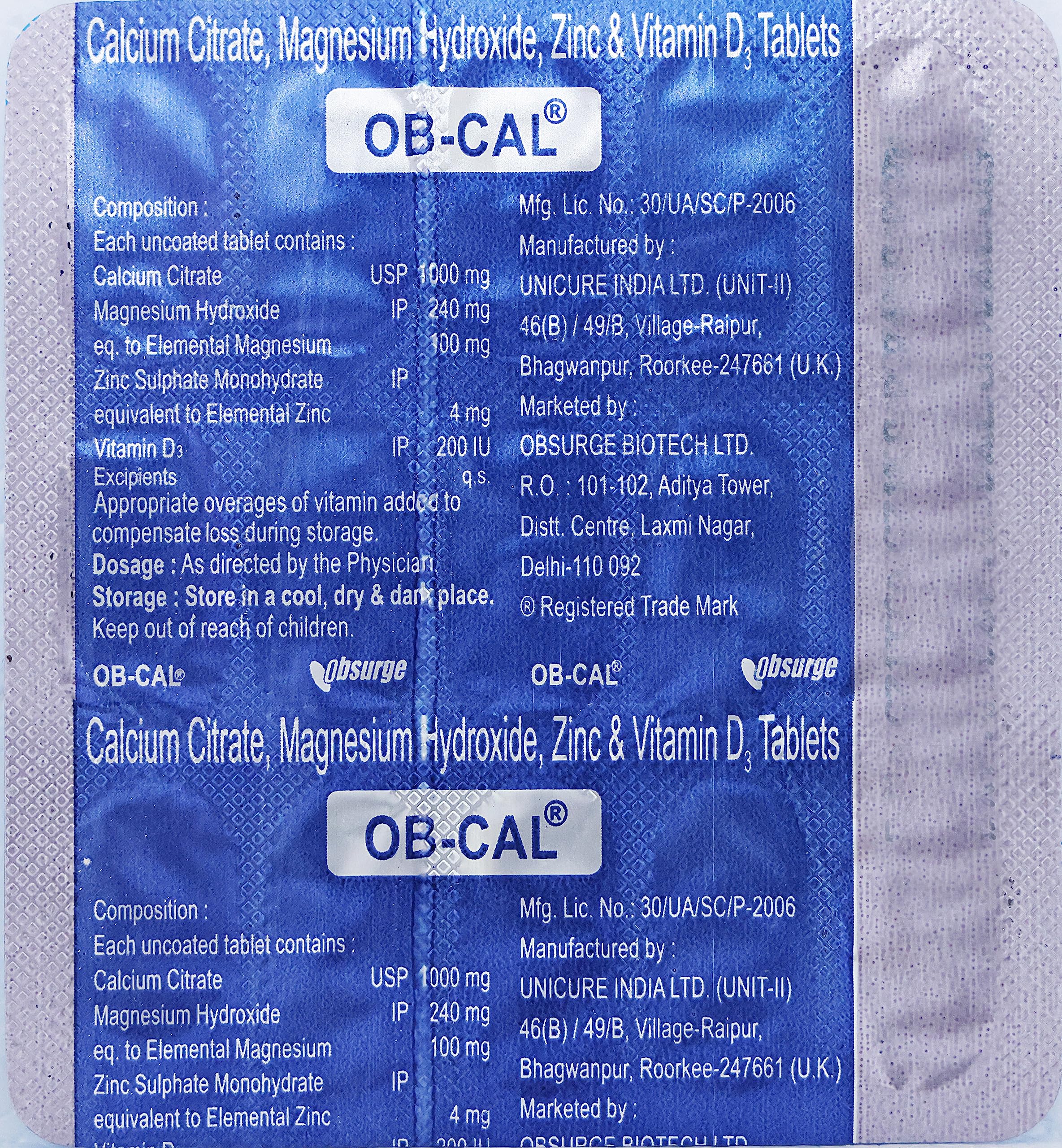 OB Cal - Strip of 15 Tablets