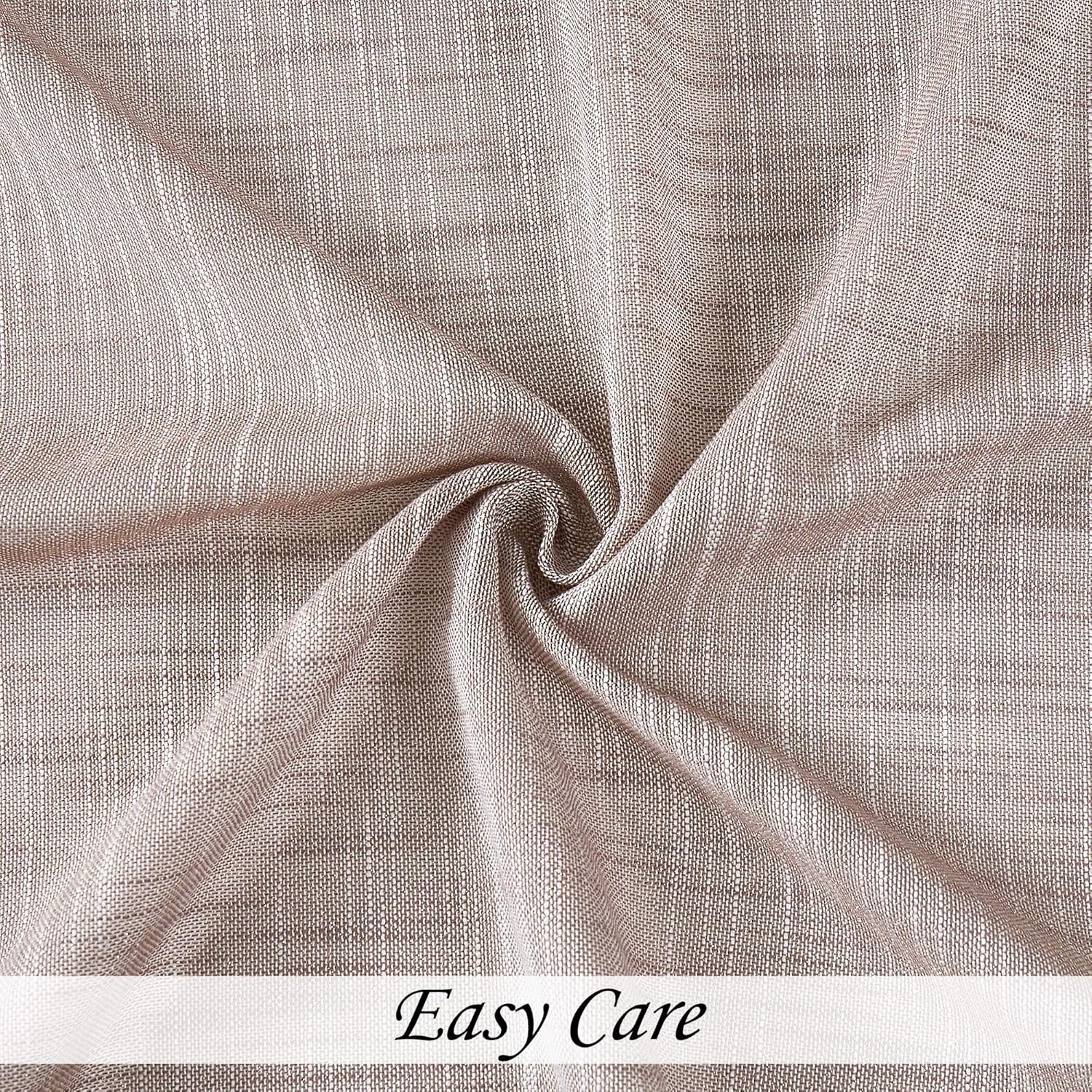 Coral Metallic Sparkling Sheer Curtain Decorative Window Treatment Linen Textured for Living Room and Bedroom Christmas Drapes with Grommets Bliss Rustic Farmhouse Curtains, 50"x84"x2, Blush