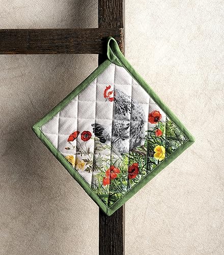 Miniatura 7 de Maison d' Hermine - Agarraderas 100% algodón, 8"x8", resistentes al calor, con bucle, para regalos, hornear, asar a la parrilla, hogar, manipular