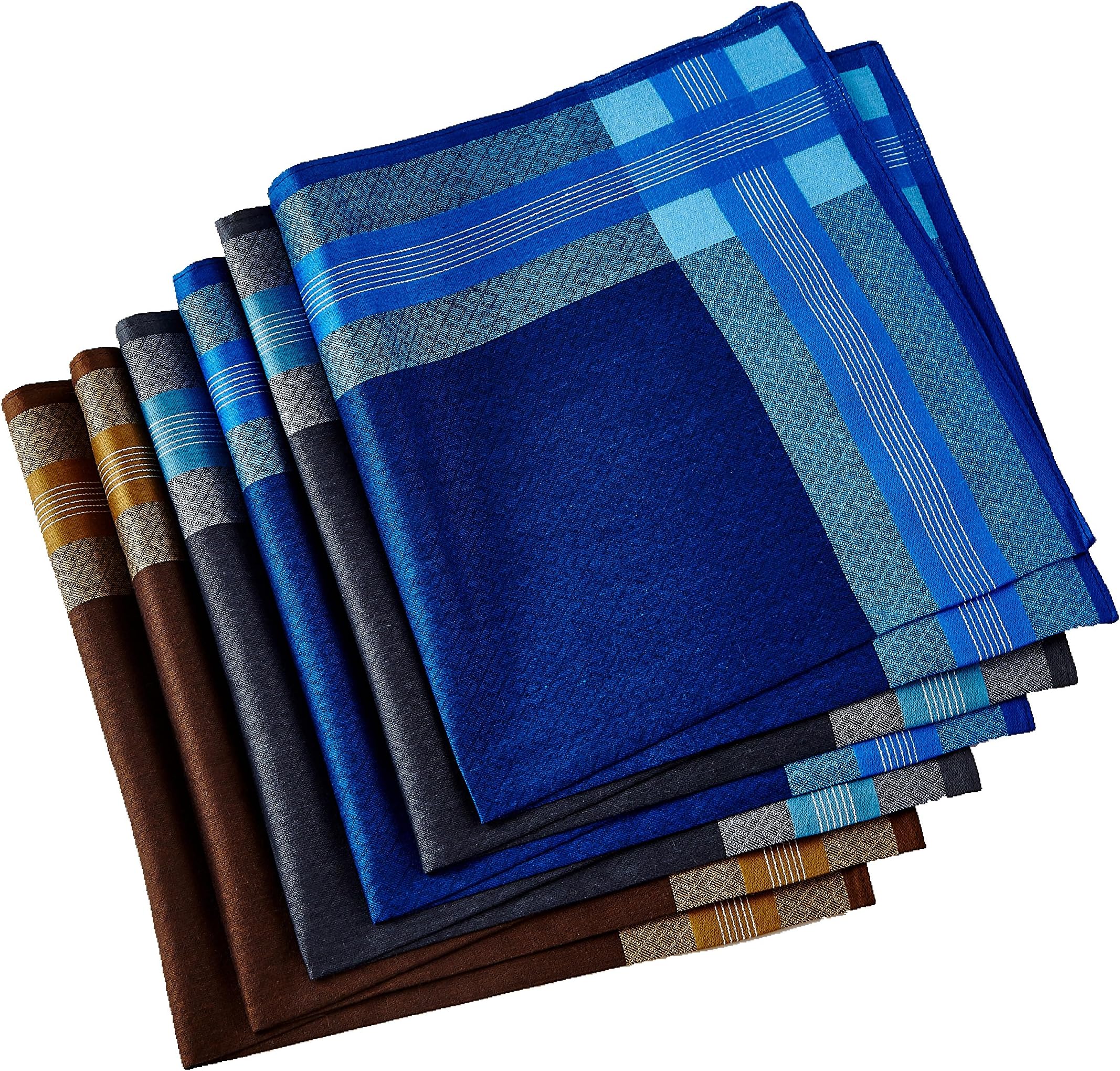Men's Handkerchiefs,100% Cotton 6 Piece Gift Set