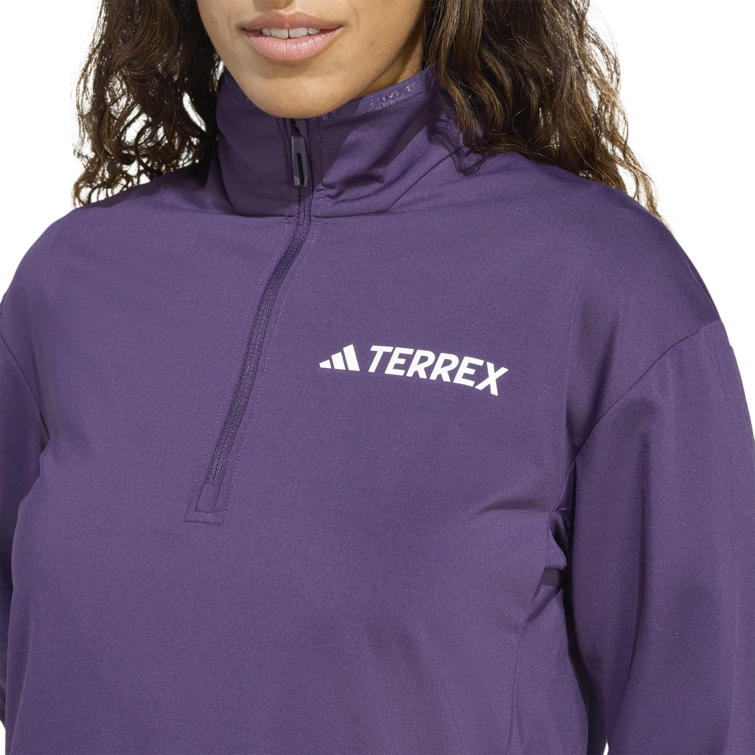 adidas Kobiety Terrex Multi CLIMAWARM Half Zip Tech Fleece Jacket, aurora plum, S