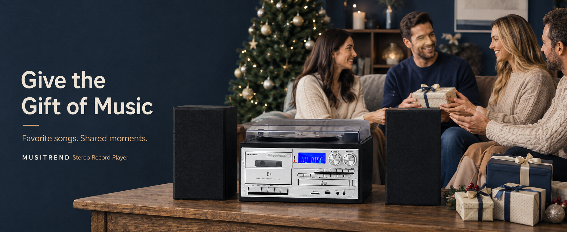 Amazon.com: MUSITREND 10 in 1 Record Player with External Speakers