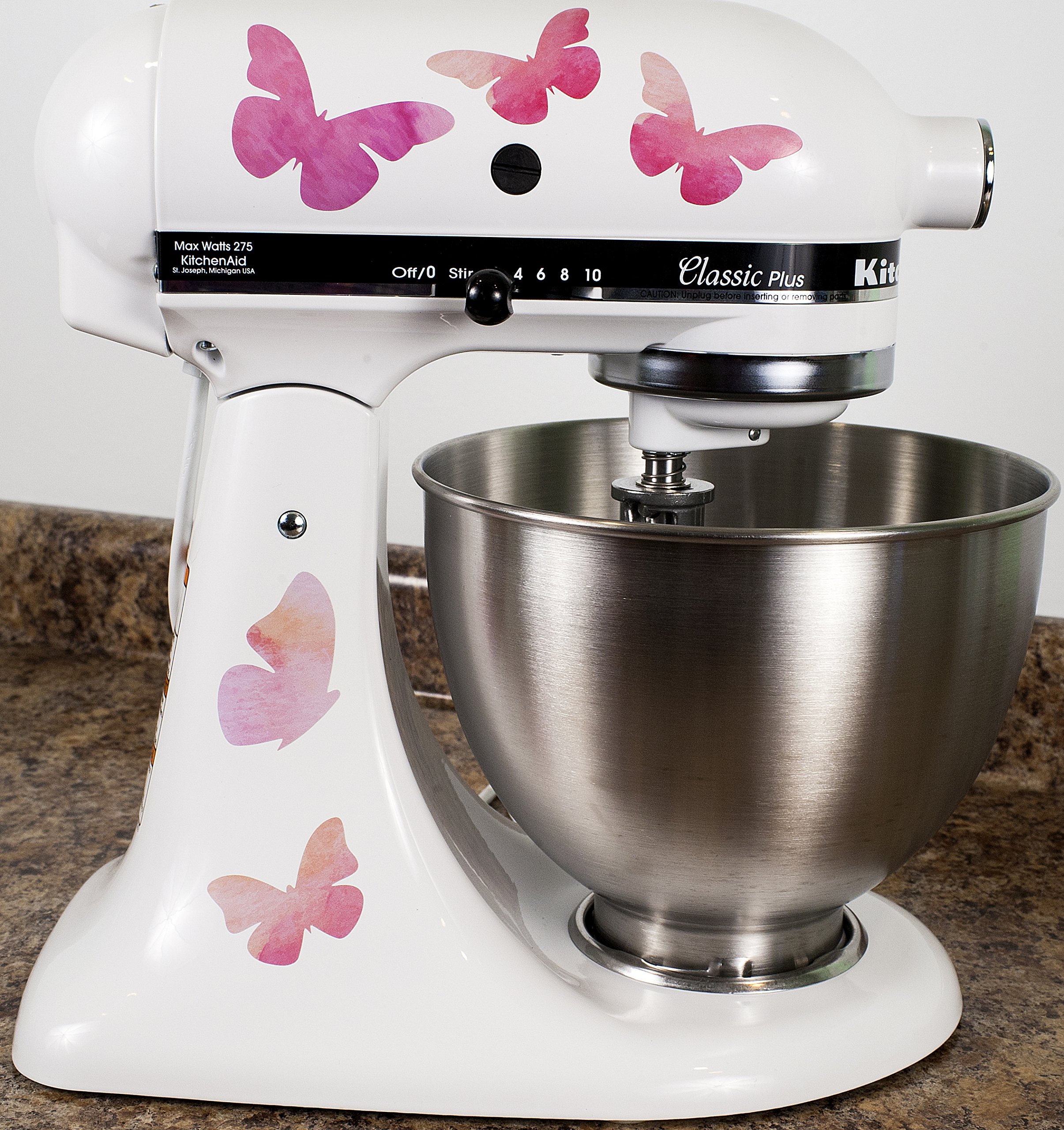 Pretty Pink Butterflies Kitchen Mixer Mixing Machine Decal Art Wrap Stickers