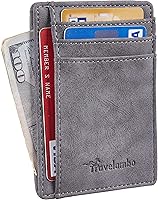 Vista 90 de Travelambo Billetera delgada con bolsillo delantero y clip para el dinero con bloqueo de identificación por radiofrecuencia, talla única
