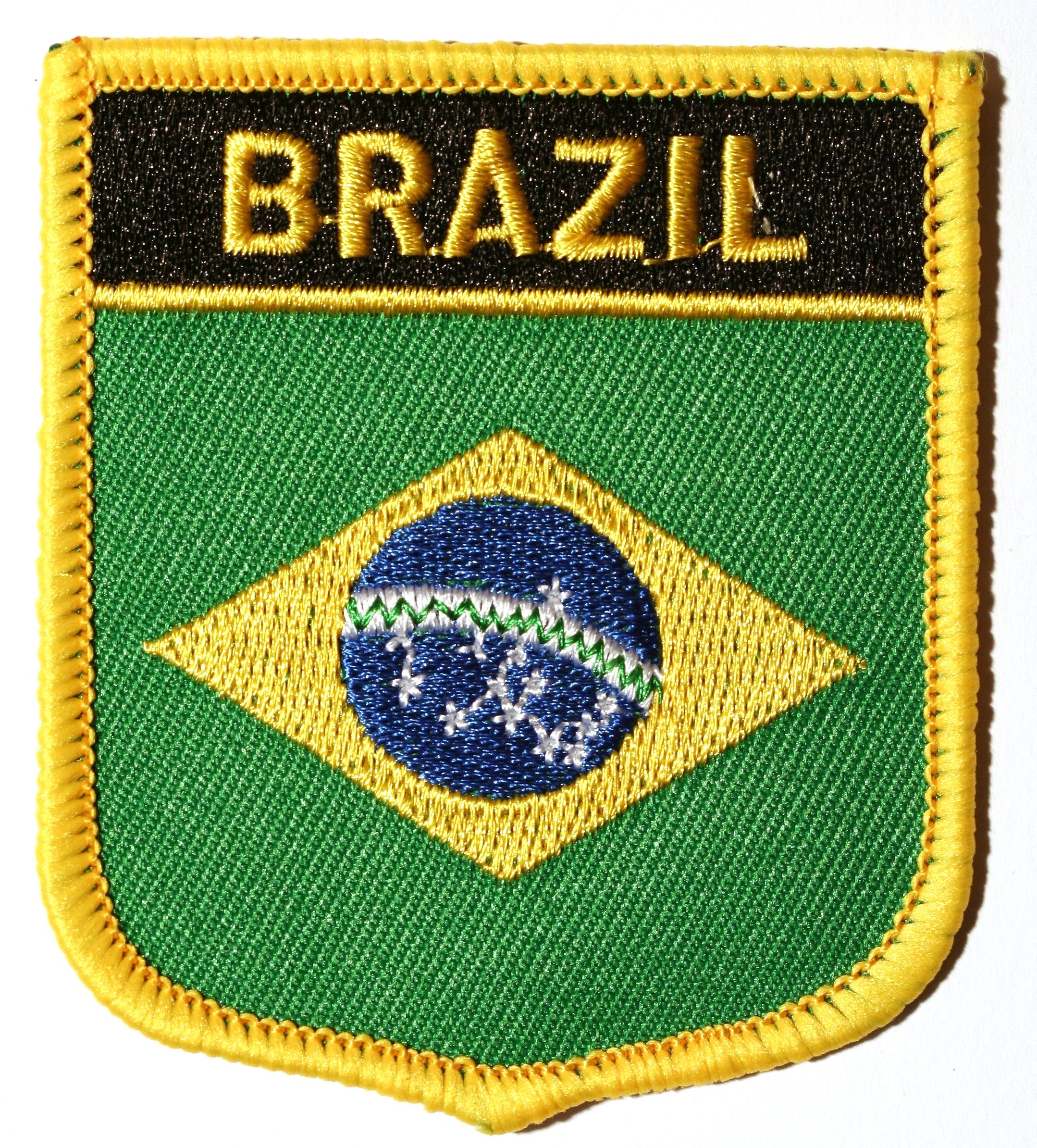 Brazil Embroidered Shield Flag Patch