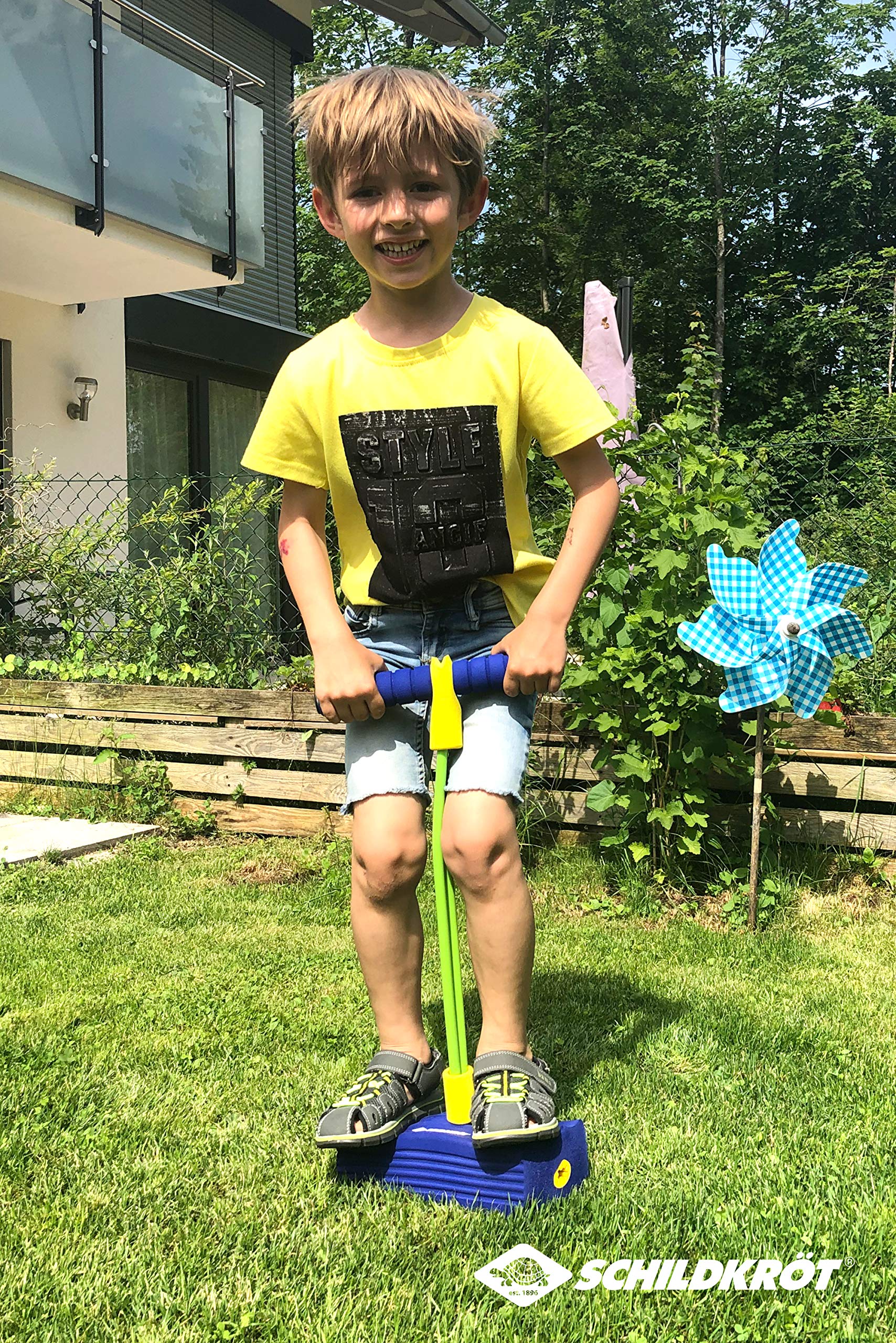 Schildkröt Fun Jumper Bâton Sauteur en Mousse avec Poignées Souples pour Enfants 3 Ans+