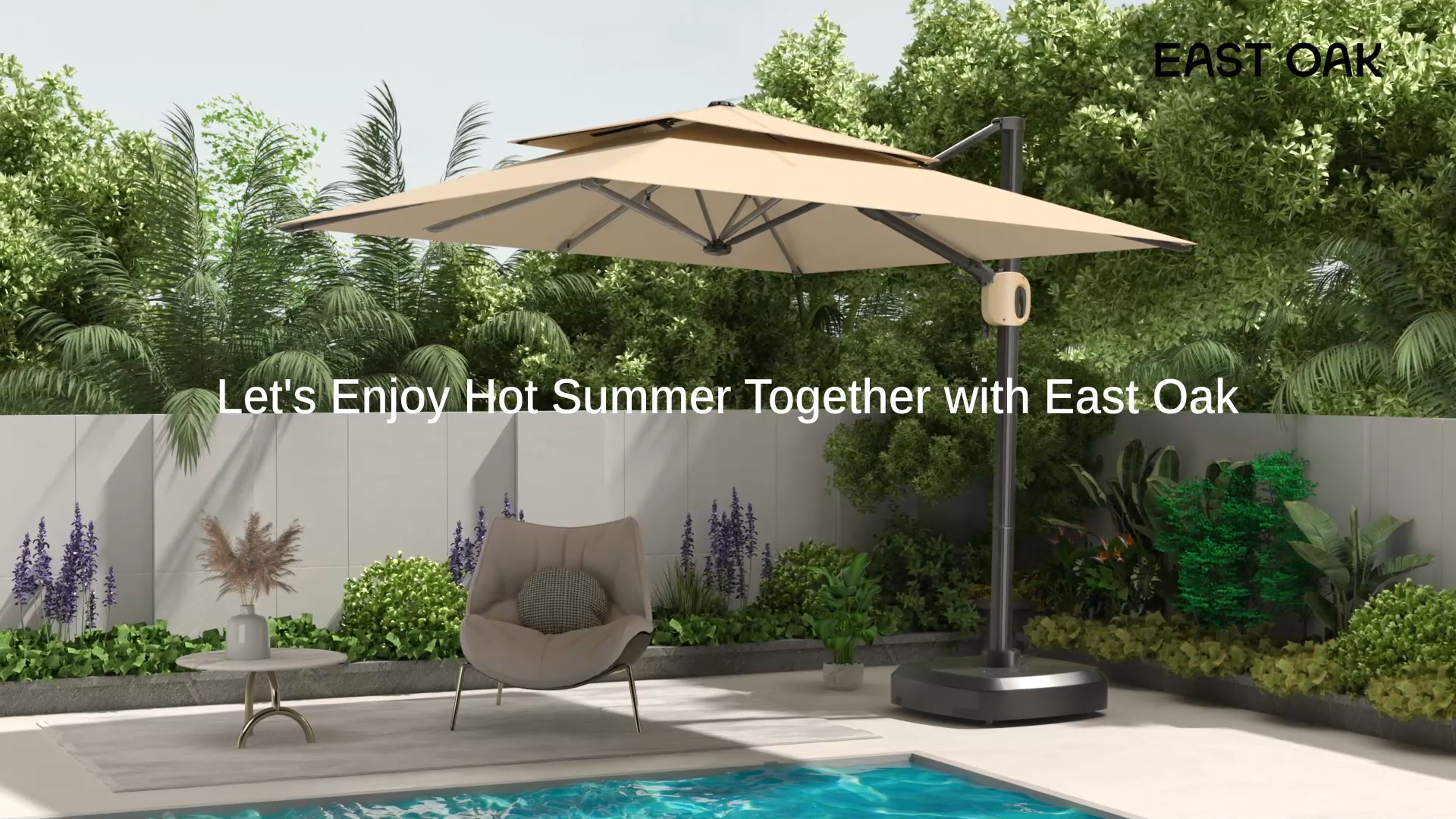 east end patio cantilever umbrella Amazon.com : EAST OAK and Flame&Shade Patio Umbrella, 10ft Square Outdoor,  Large Offset Cantilever Umbrella with 360° Rotation, Heavy Duty Windproof  and UV Resistant Double Top for Pool and Deck, Night Blue :