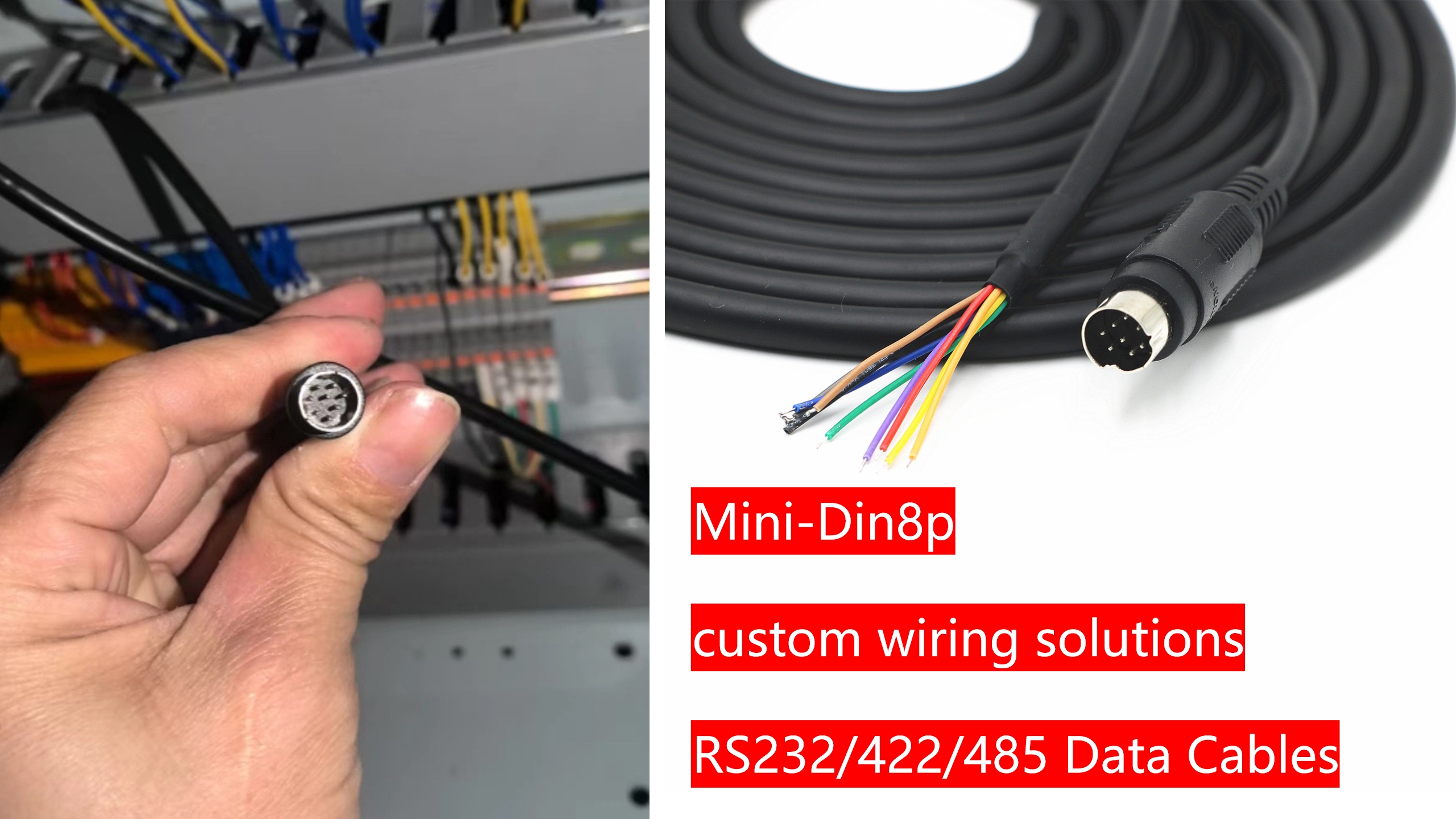 8 Pin Mini Din Male Male Cable 6 Ft In Black - Foto 14