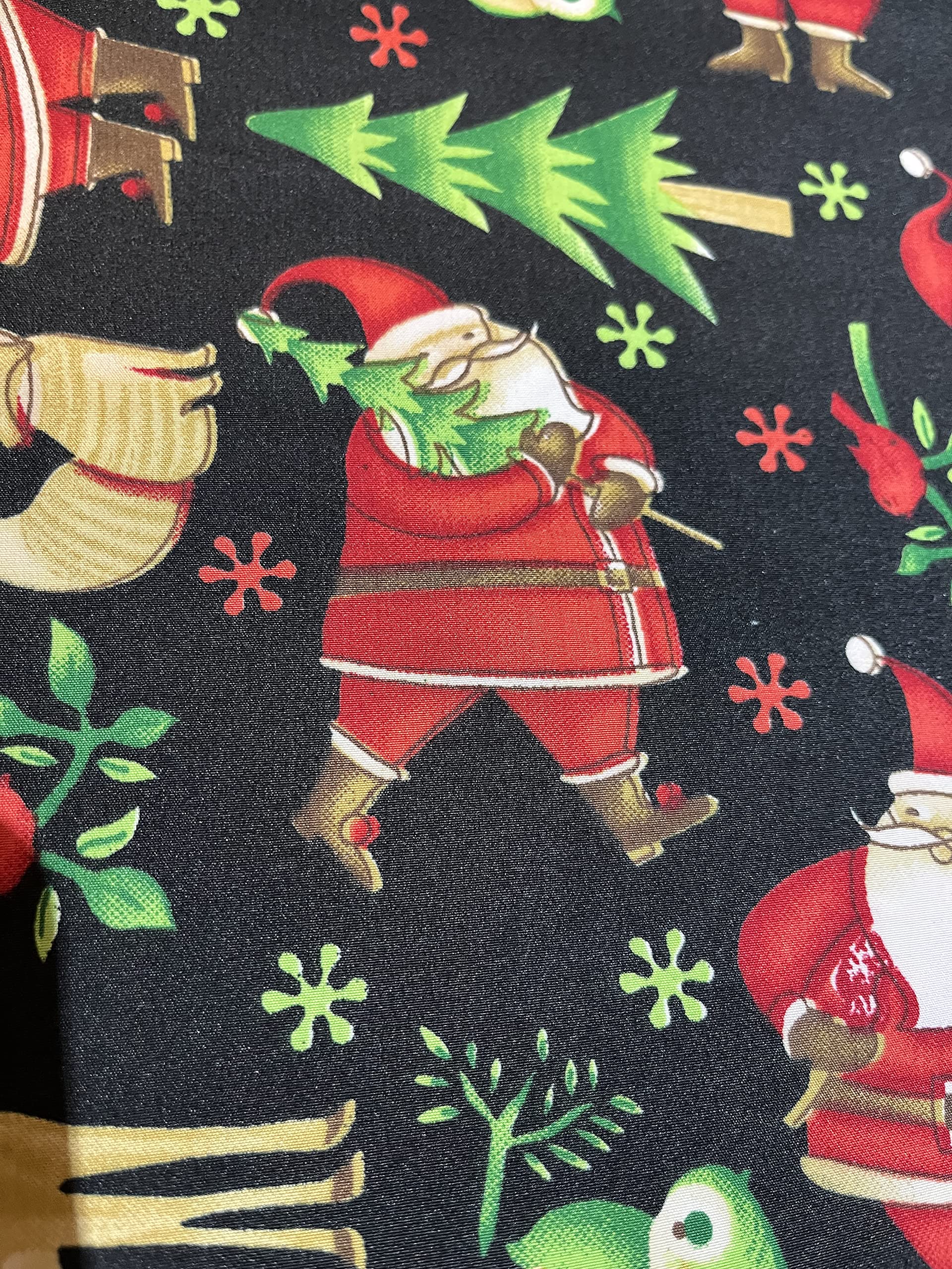 Rayon Christmas Country Animals Black bkg