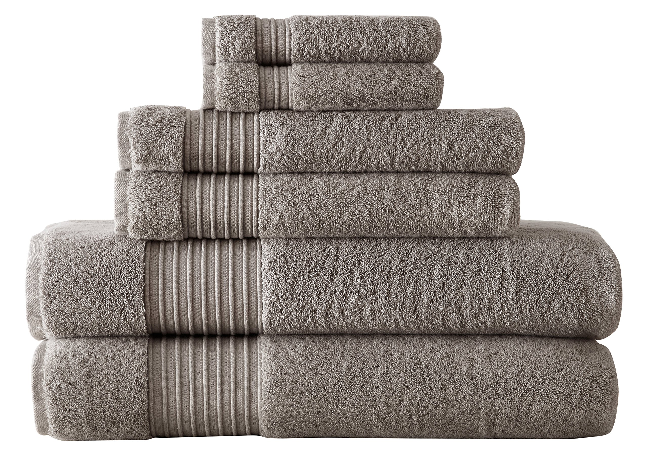 Pacific Coast Textiles 6 pièces Ultra Doux 700 g/m² 100% Coton Turc Lot de 6 Serviettes Platine, 100%, 35,6 x 25,4 x 20,4 cm