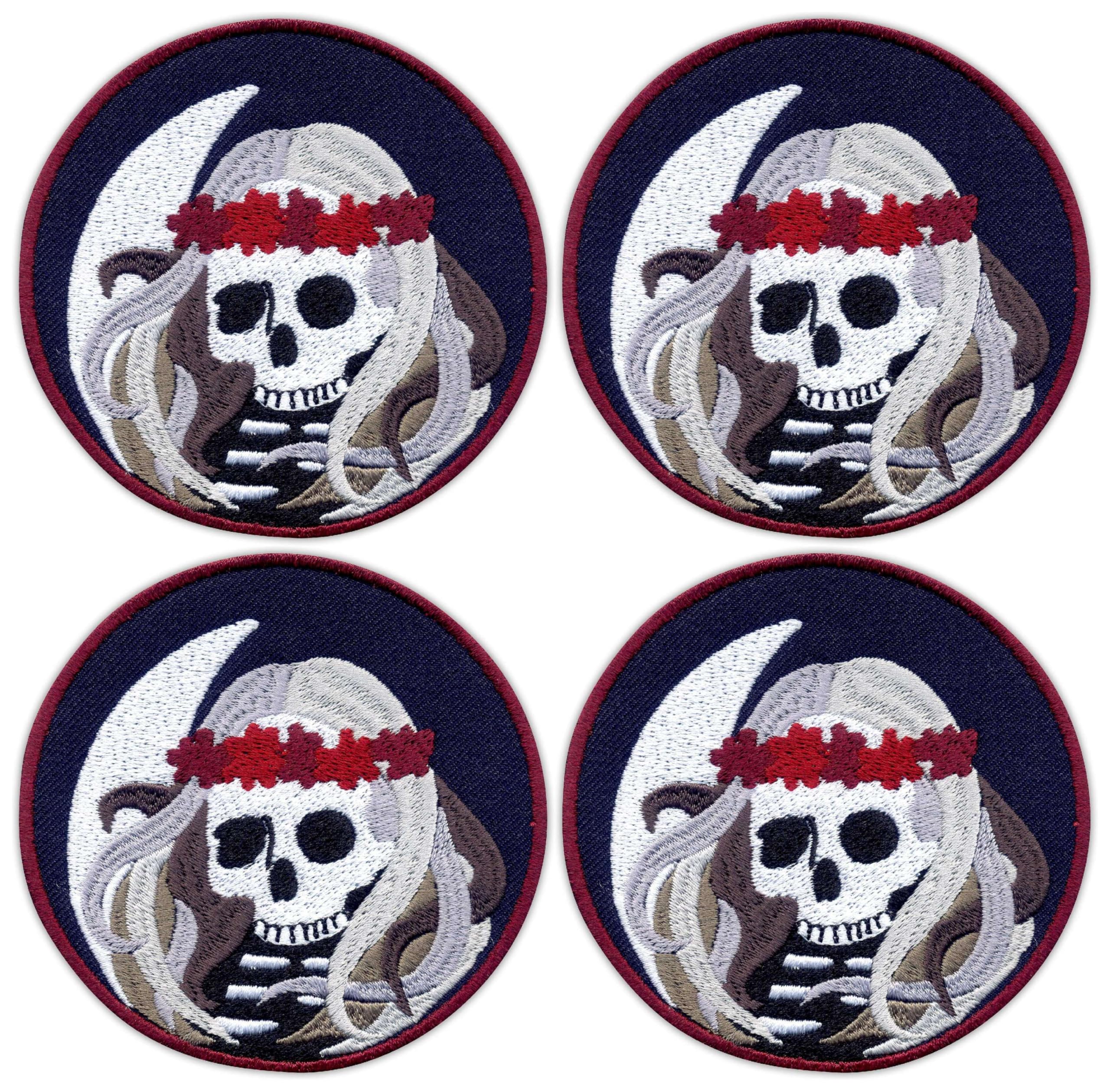 Juego de cuatro – The Nightwraith – Halloween – Negro VeIcro/ en la parte trasera – Parche bordado/insignia/emblema