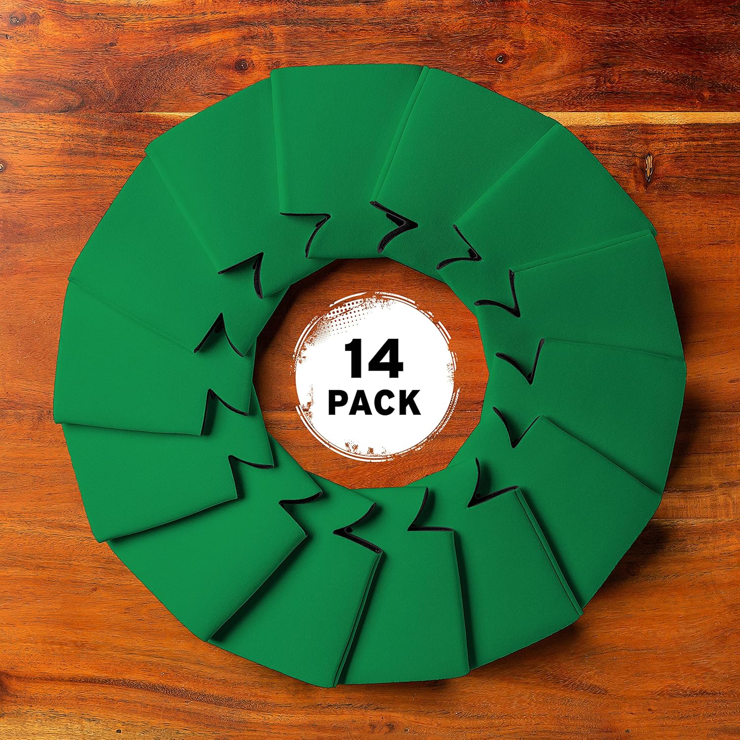 Blank Beer Can Coolers Sleeves (14-Pack) Soft Insulated Beer Can Cooler Sleeves - HTV Friendly Plain Can Sleeves for Beer Cans & Bottles - Blanks for Vinyl Projects & Wedding Favors (Kelly Green) - Image 3