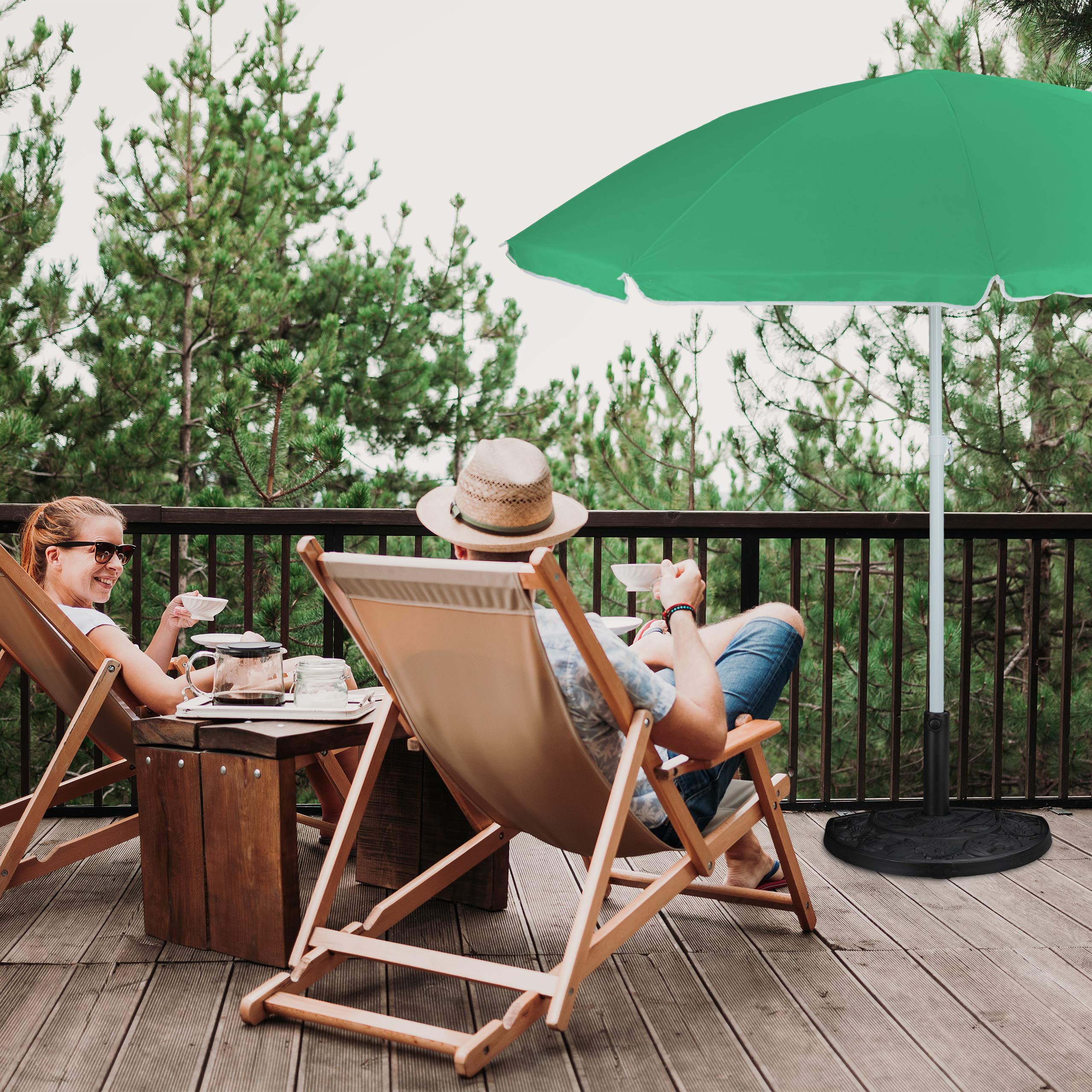 Relaxdays Pieds de Parasol Demi-Rond, résistant aux intempéries, Lourd, Jardin, terrasse, Barre 38mm,50 x 32 cm, Marron