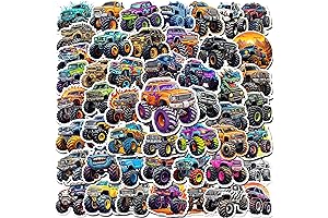 50-Piece Monster Truck Stickers: Excitement for Kids' Birthdays