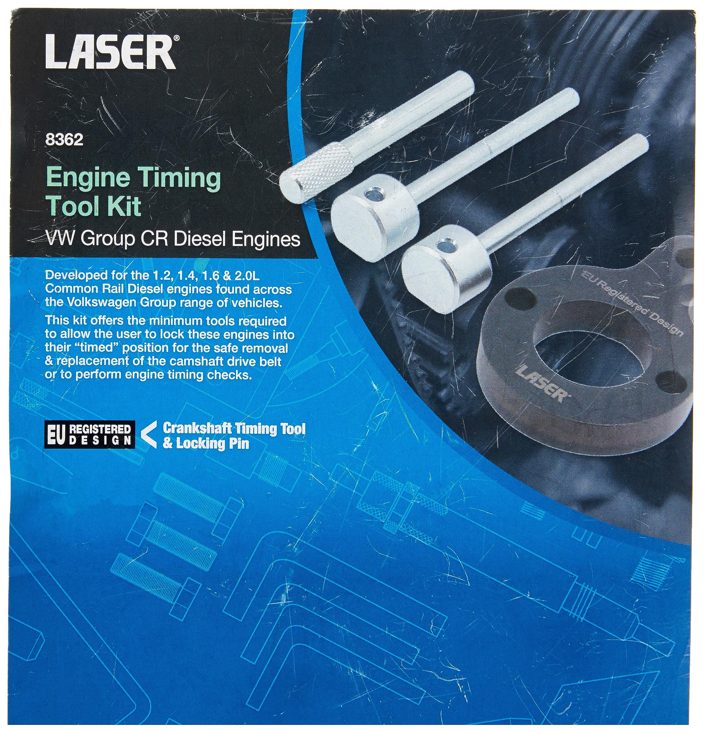 LASER TOOLS 8362 Herramienta de montaje correa distribución cromo negro (2x)