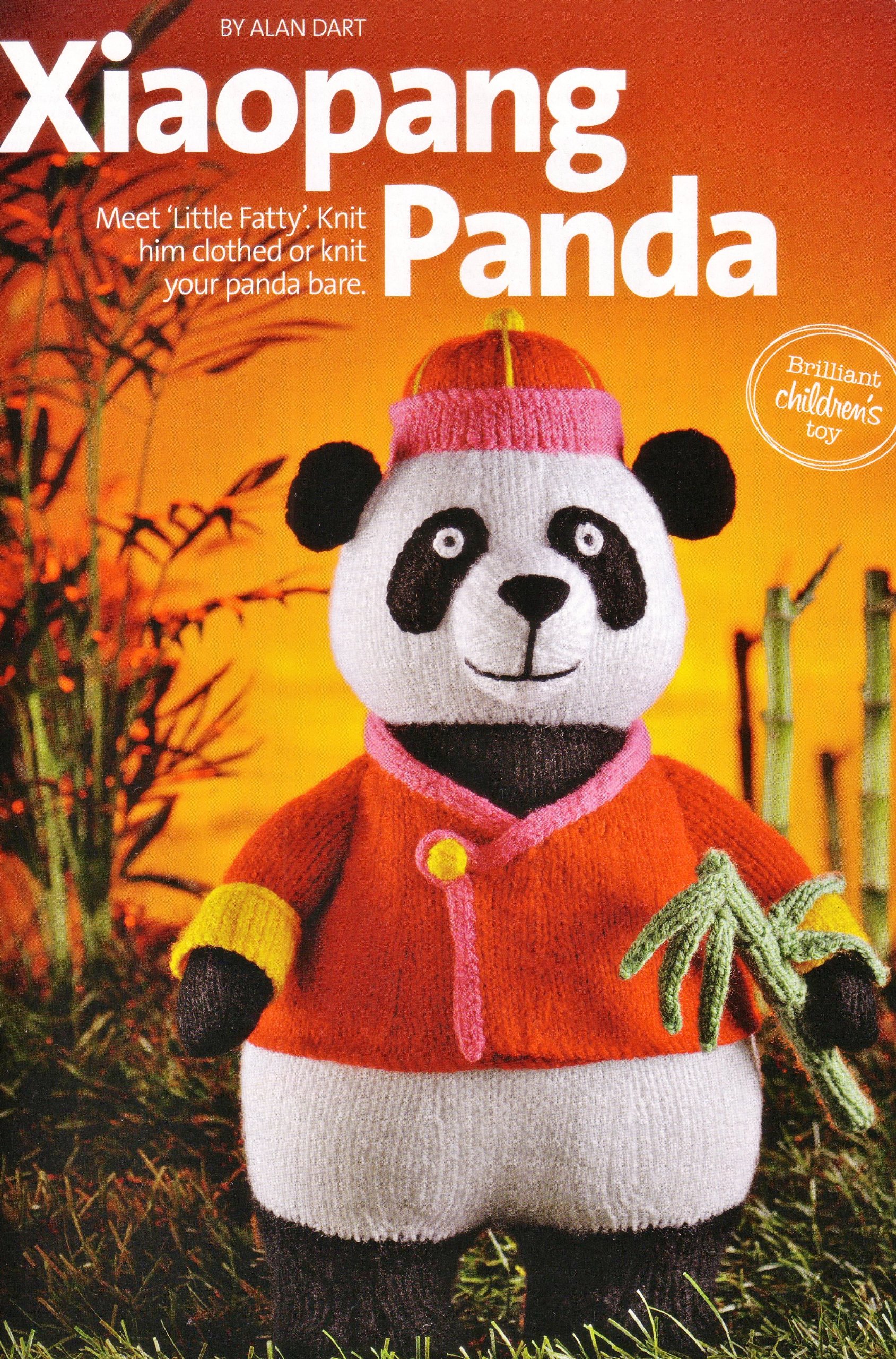 Xiaopang Panda by Alan Dart Toy Knitting Pattern: Mausurents 35.5cm 14" tall (Simply Knitting Magazine Pull Out Pattern)