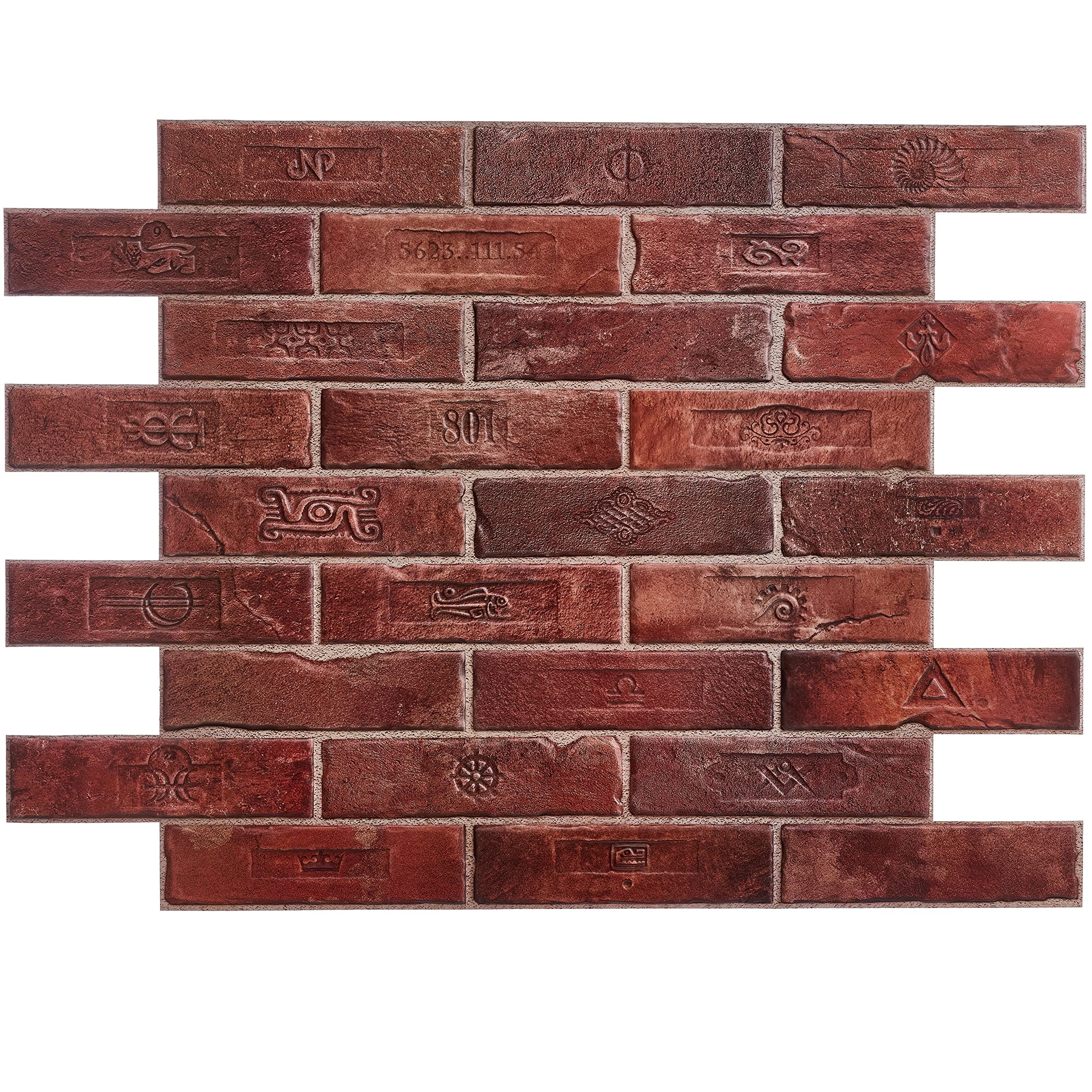 Buy Vintage Red Exposed Brick Effect PVC Wall Cladding Panels Set of
