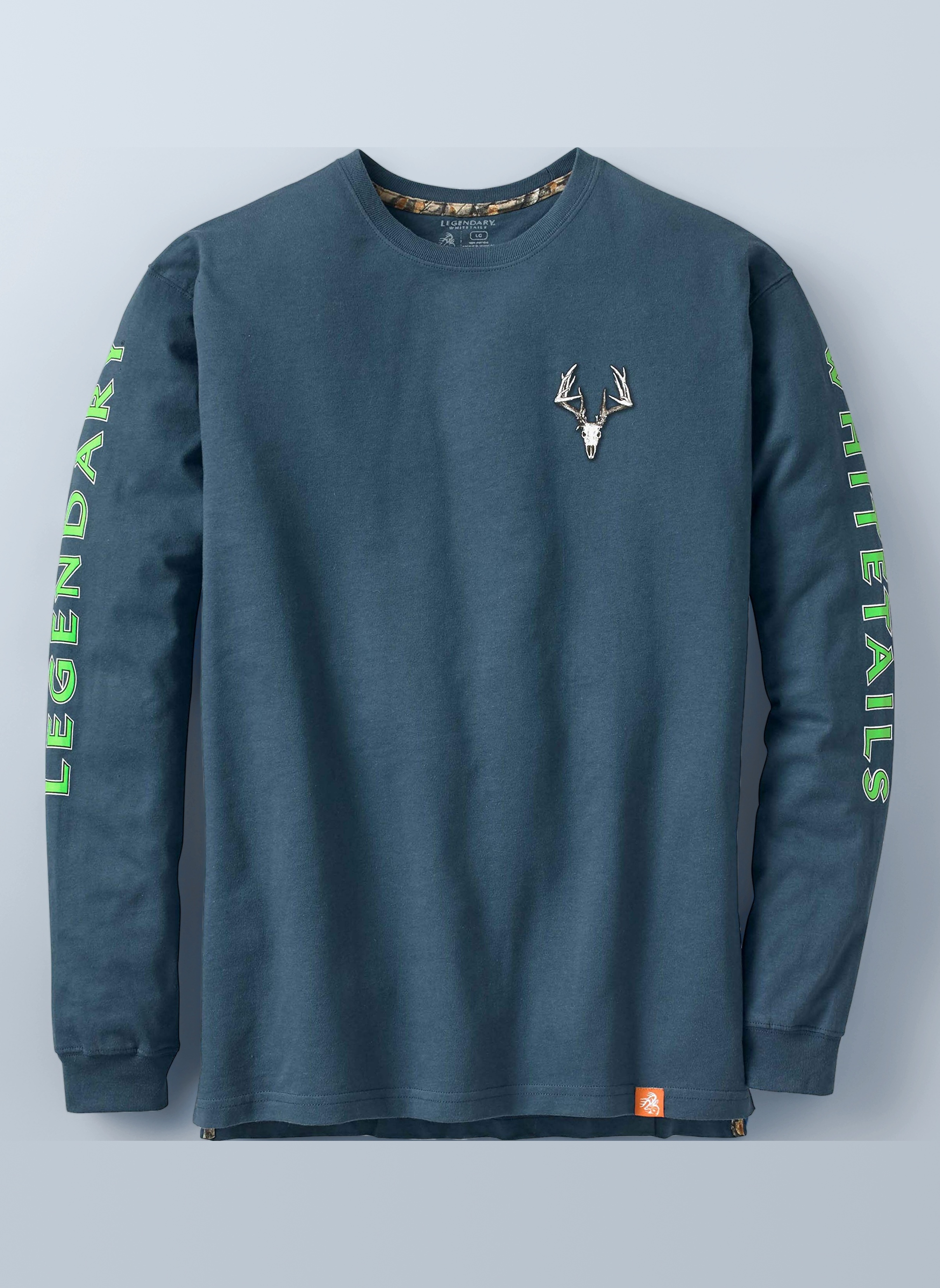 Legendary Whitetails Men's Long Sleeve T-Shirt Graphic Tee Preshrunk 100% Heavyweight Cotton