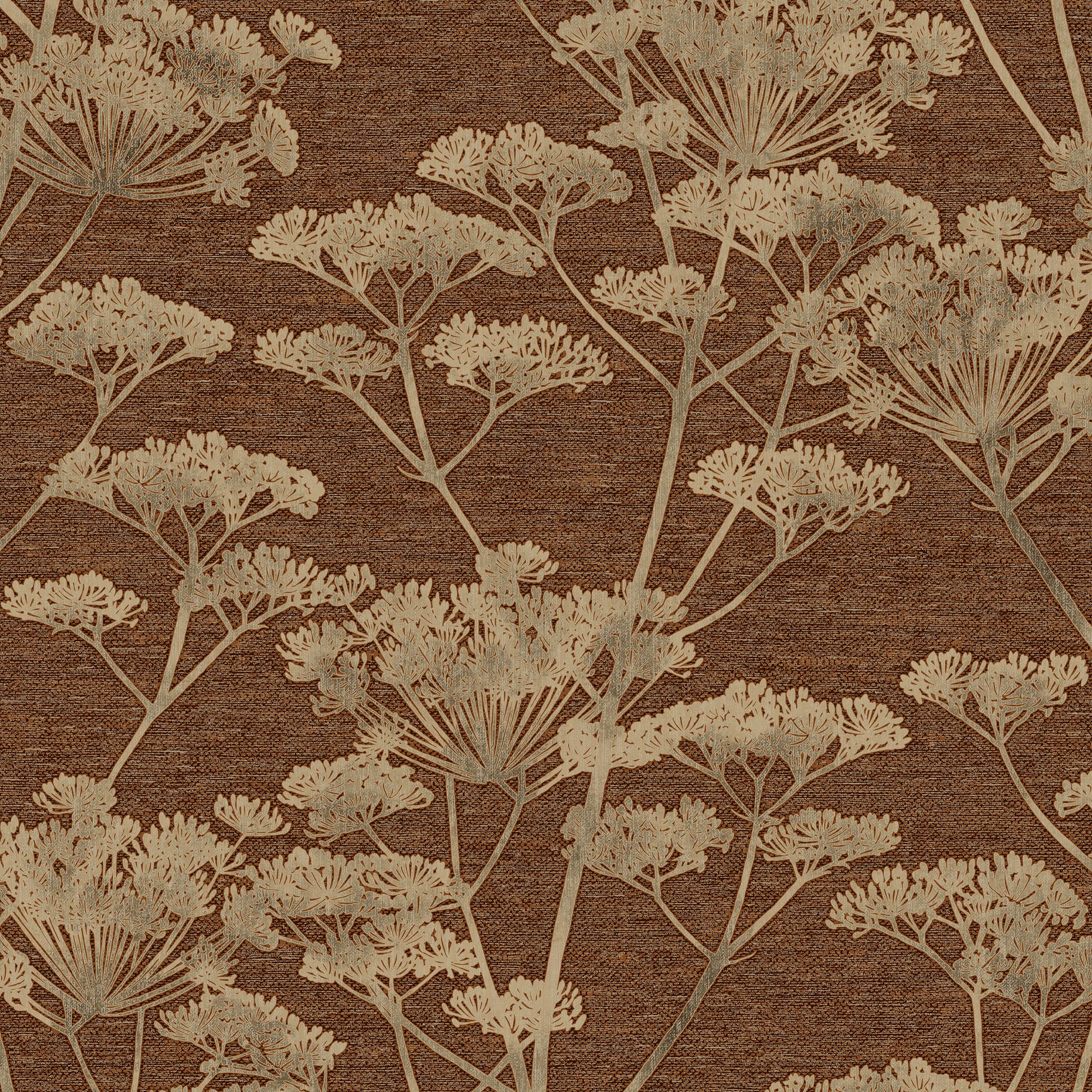 Boutique Ruby Serene Seedhead Floral Wallpaper