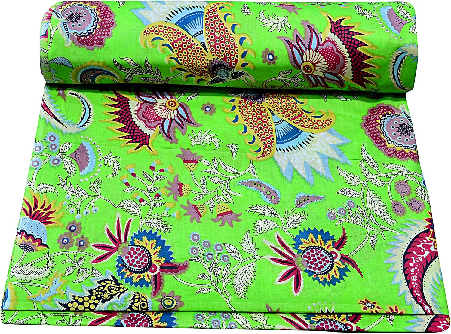 YUVANCRAFTS Cotton Mukut Print Brown Running Fabric for Dress Making 10 Yard