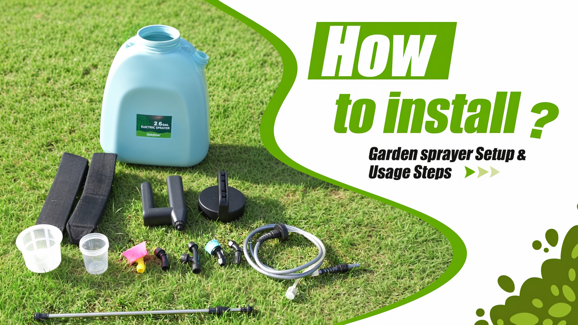 SideKing 2.6 Gallon Battery Powered Backpack Sprayer, Electric Weed Sprayer with 3 Adjustable Pressures, Battery Indicator, 5 Nozzles & 40 Telescopic Wand, Rechargeable Garden Sprayer for Lawn & Yard