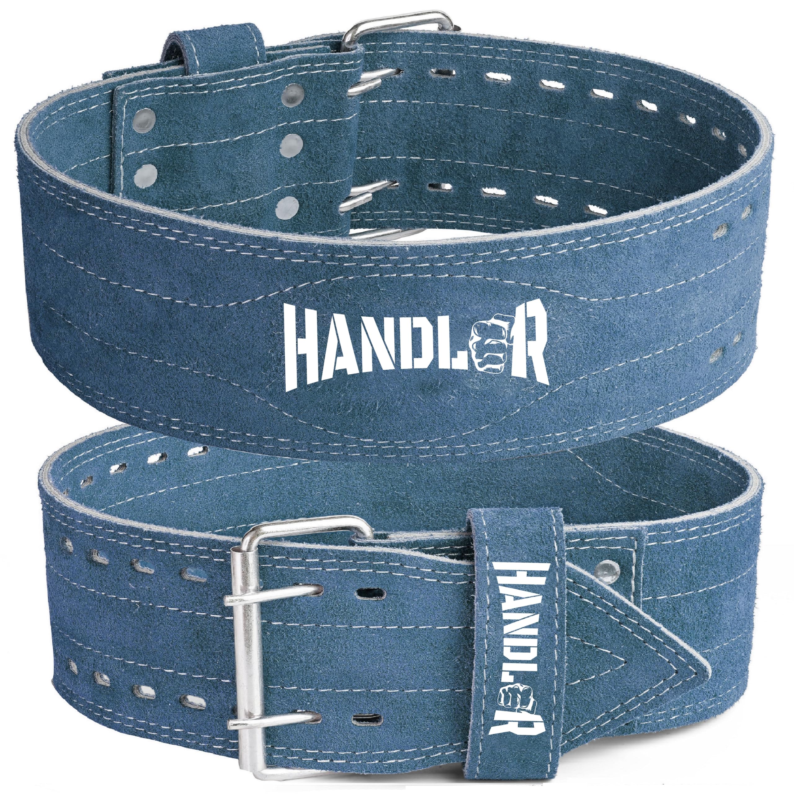 Handler Genuine Leather Unbreakble, non tearable Gym Belt for Men & Women Workout Deadlift Belt for Gym Suede Powerlifting Weight Lifting for Heavy Workout | Professional Heavy Weight Lifting Original (Grey, Large)-image-18
