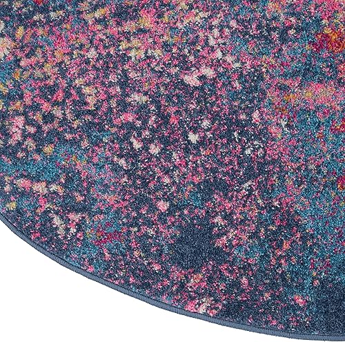 Miniatura 7 de Nourison - Alfombra de área Passion Sunburst redonda de 8 pies, moderna, abstracta, fácil de limpiar, no desprende pelo, para habitación,