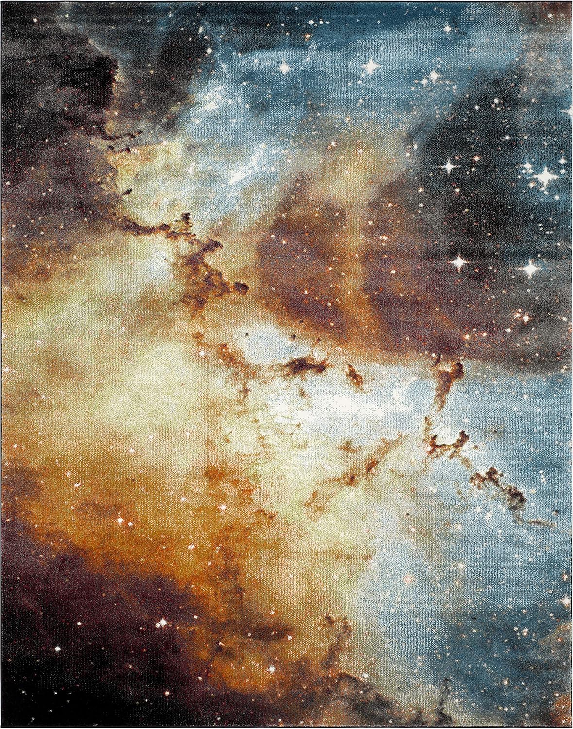 SAFAVIEH Galaxy Collection Area Rug - 9' x 12', Orange & Multi, Abstract Design, Non-Shedding & Easy Care, Ideal for High Traffic Areas in Living Room, Bedroom (GAL109D)