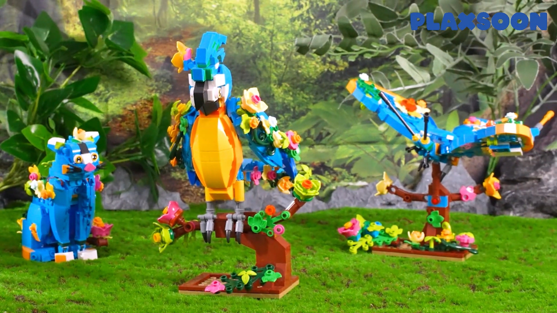 Amazon.com: PLAXSOON Flower Cat Building Set, 3 in 1 Floral Parrot