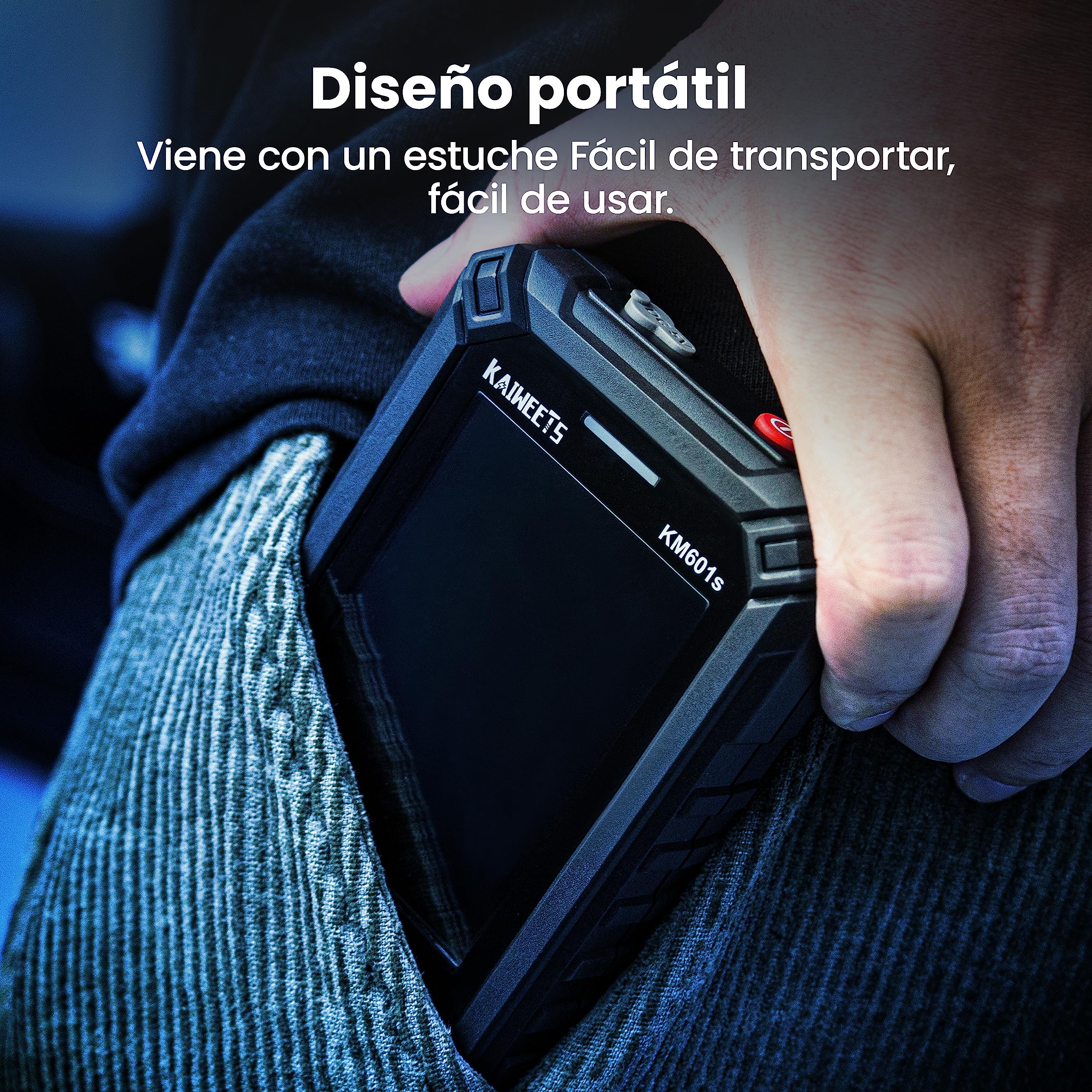 KAIWEETS Multímetro Inteligente Recargable 10000 Conteos, Polimetro Digital Profesional, Mide Corriente Voltaje Resistencia Continuidad Capacitancia Diodo Frecuencia-KM601s